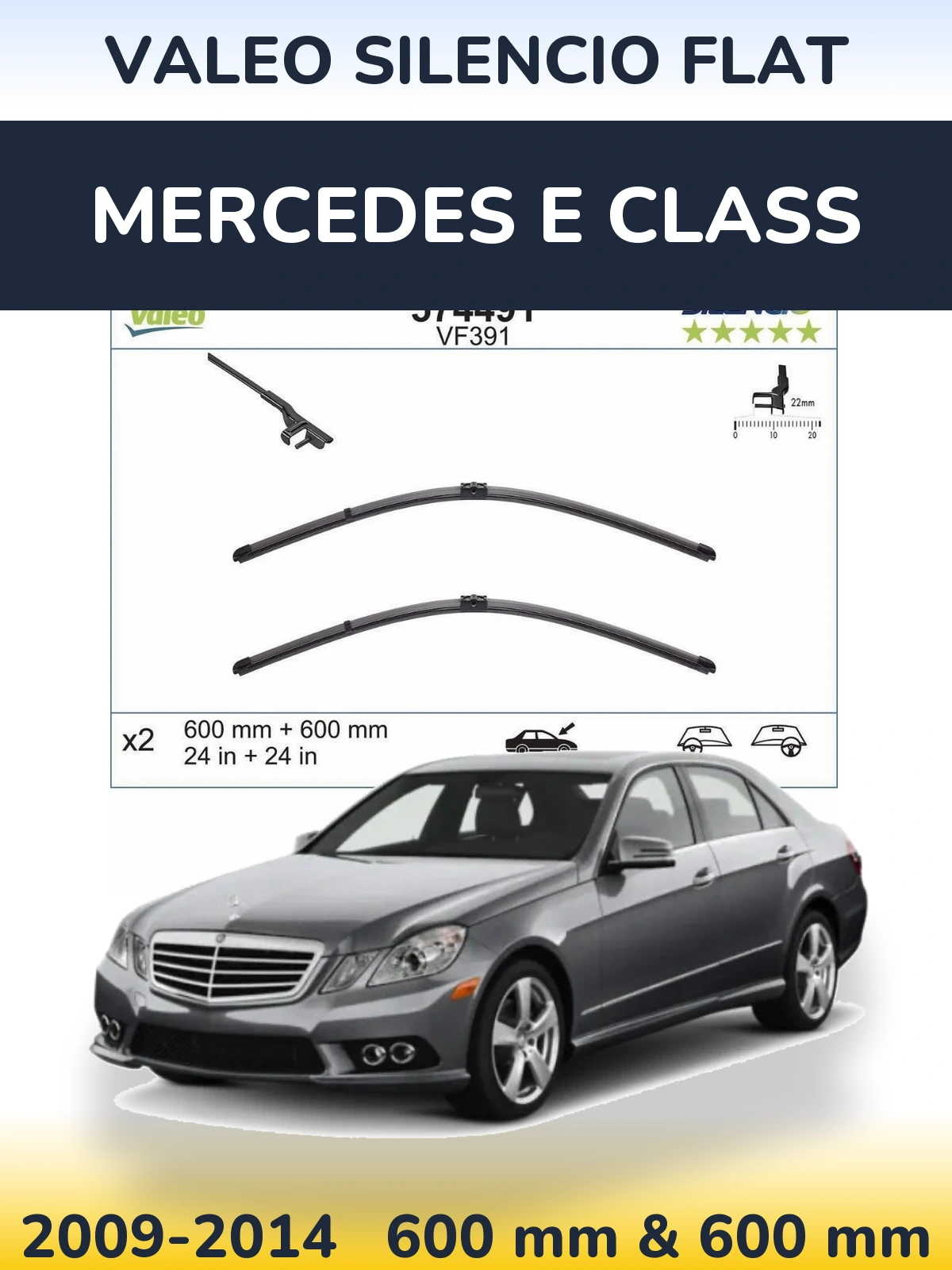 Ștergătoare Valeo Silencio Flat pentru Mercedes E Class