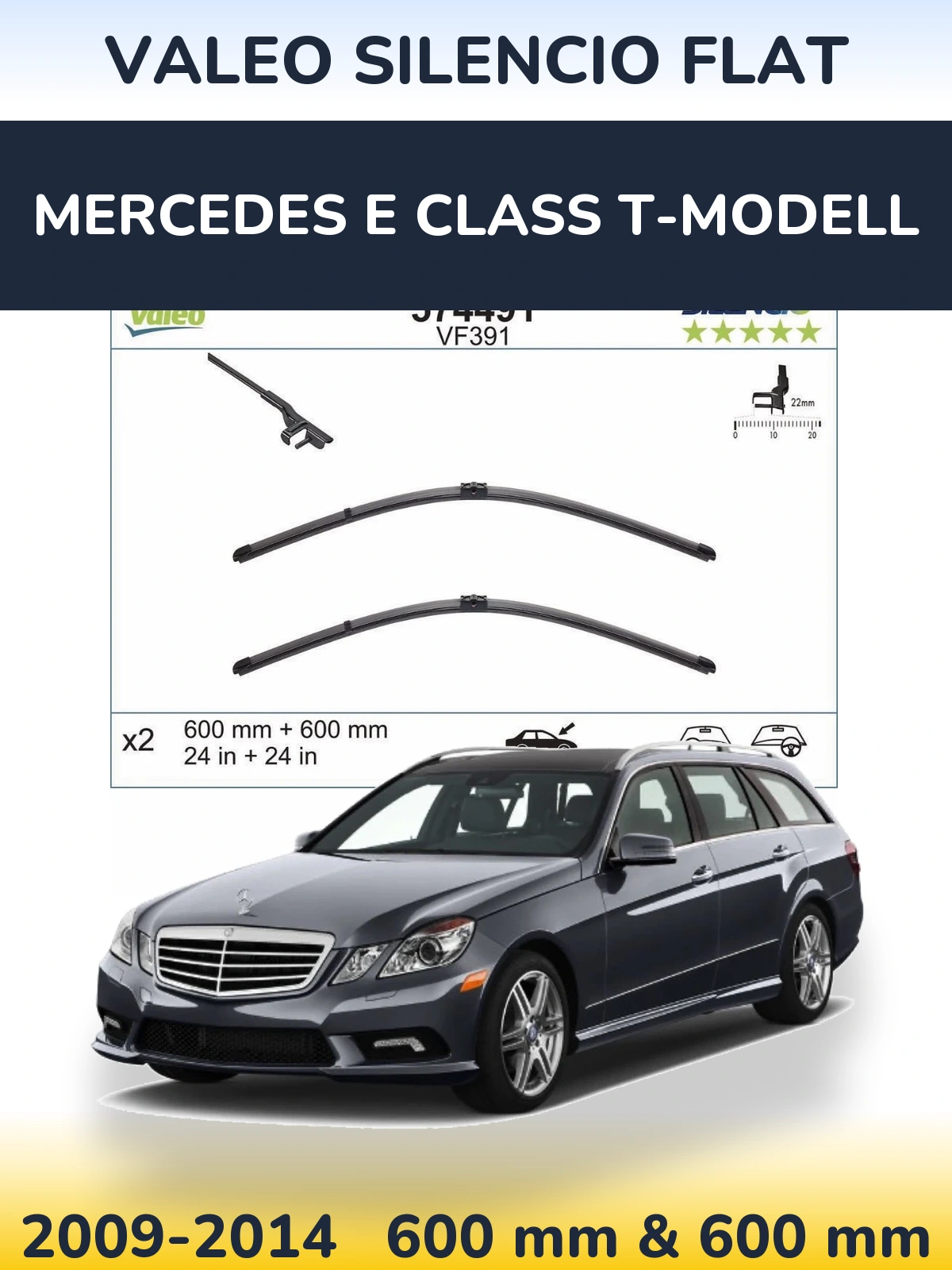 Ștergătoare Valeo Silencio Flat pentru Mercedes E Class T-Modell