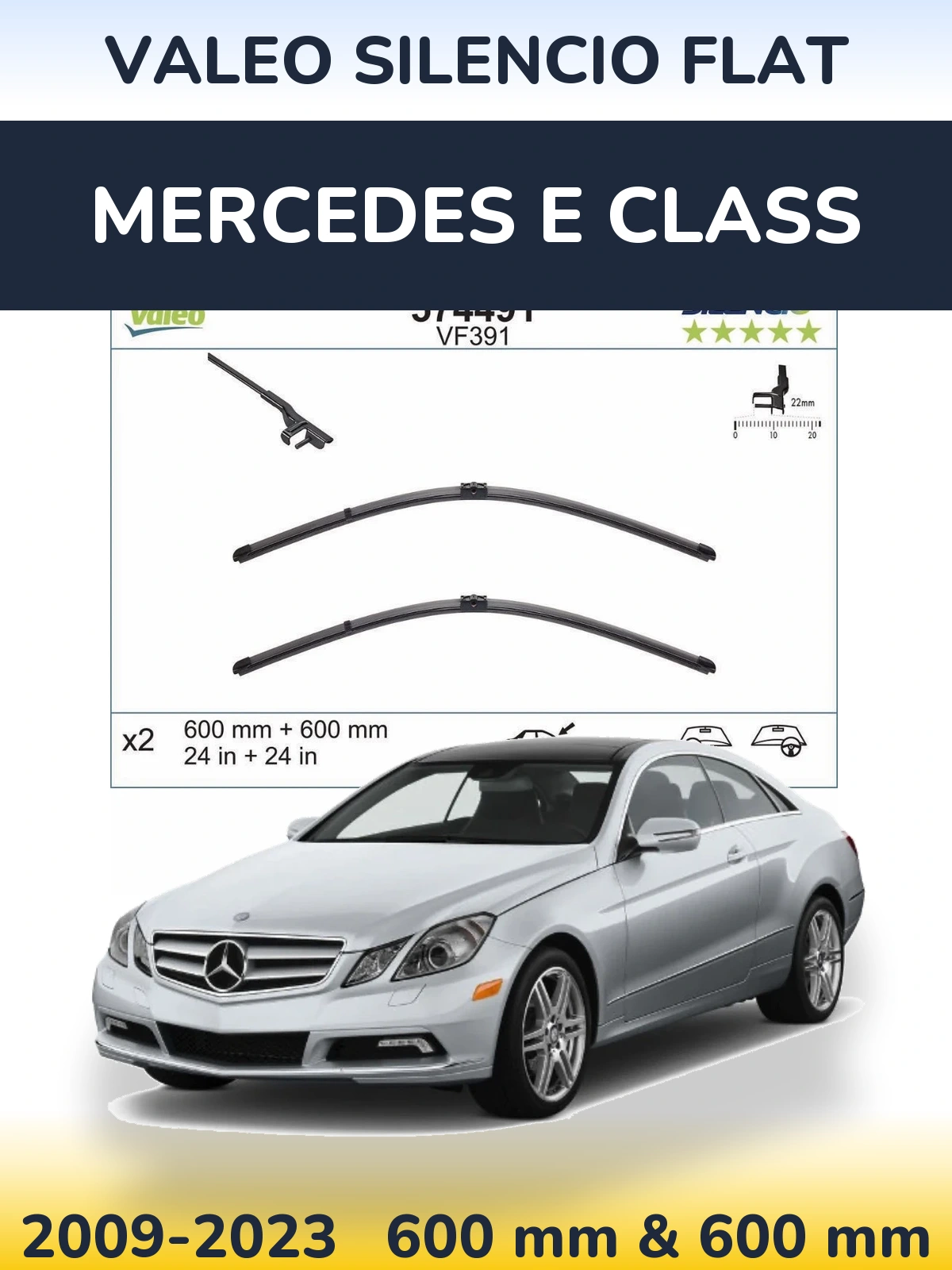 Ștergătoare Valeo Silencio Flat pentru Mercedes E Class