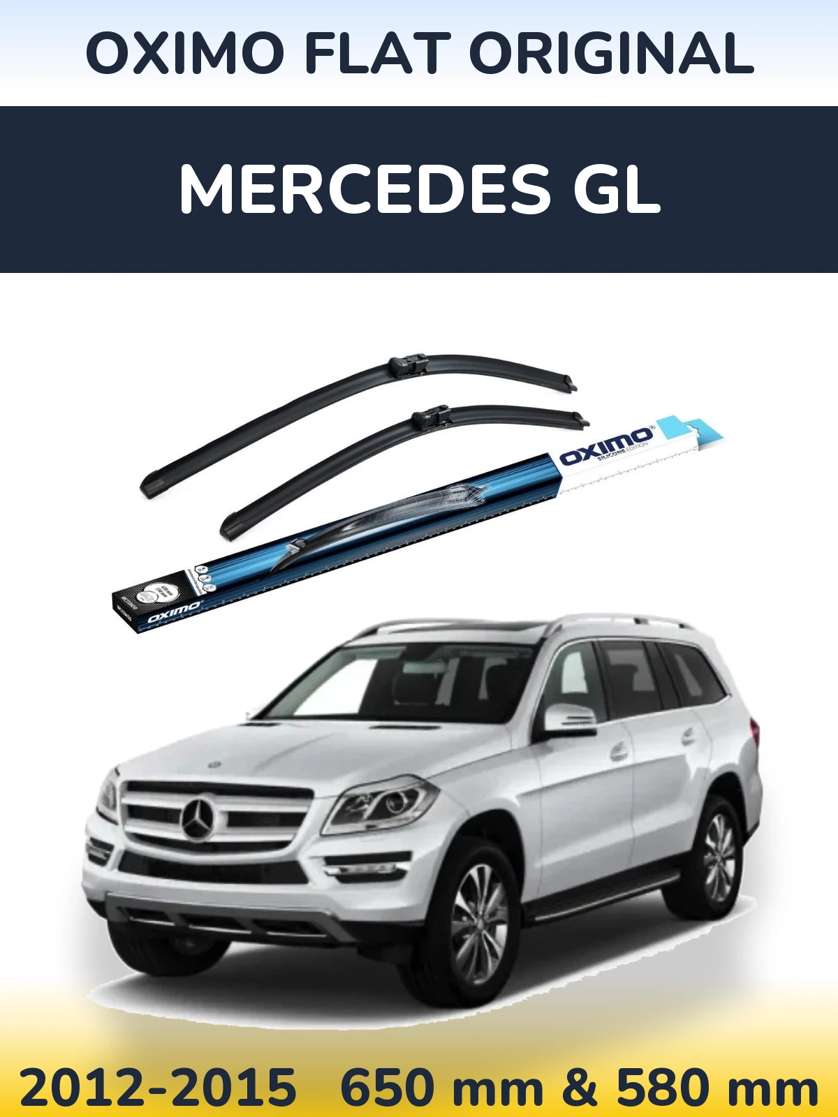 Комплект передних дворников Oximo Flat Original 650 & 580 мм для Mercedes GL 2012-2015