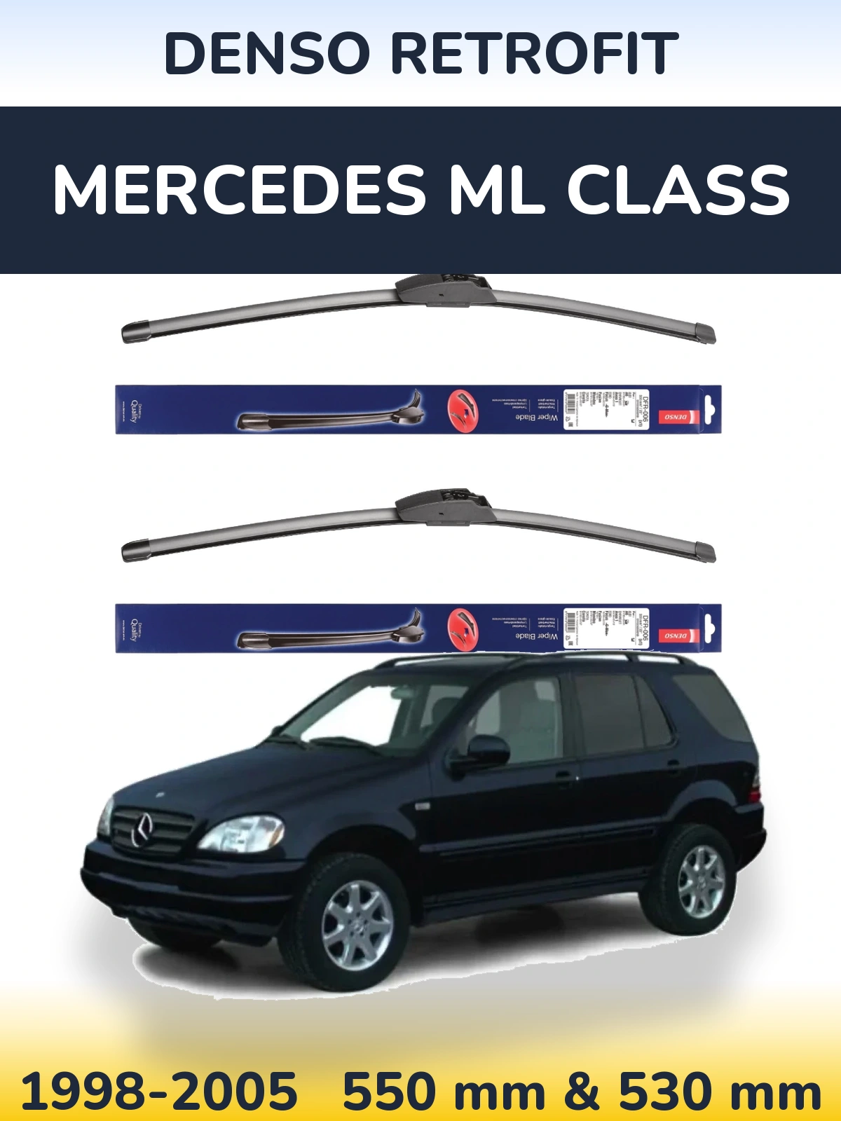 Комплект передних дворников Denso Retrofit 550 & 530 мм для Mercedes ML Class 1998-2005