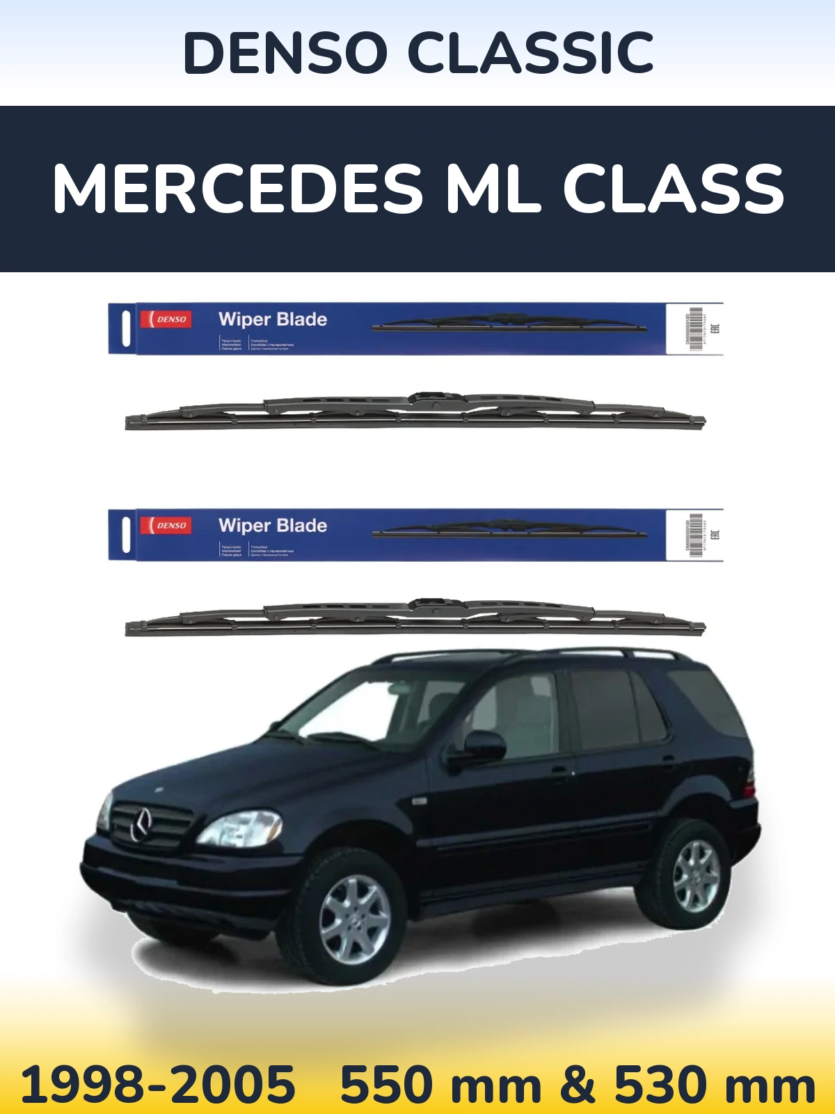 Комплект передних дворников Denso Classic 550 & 530 мм для Mercedes ML Class 1998-2005