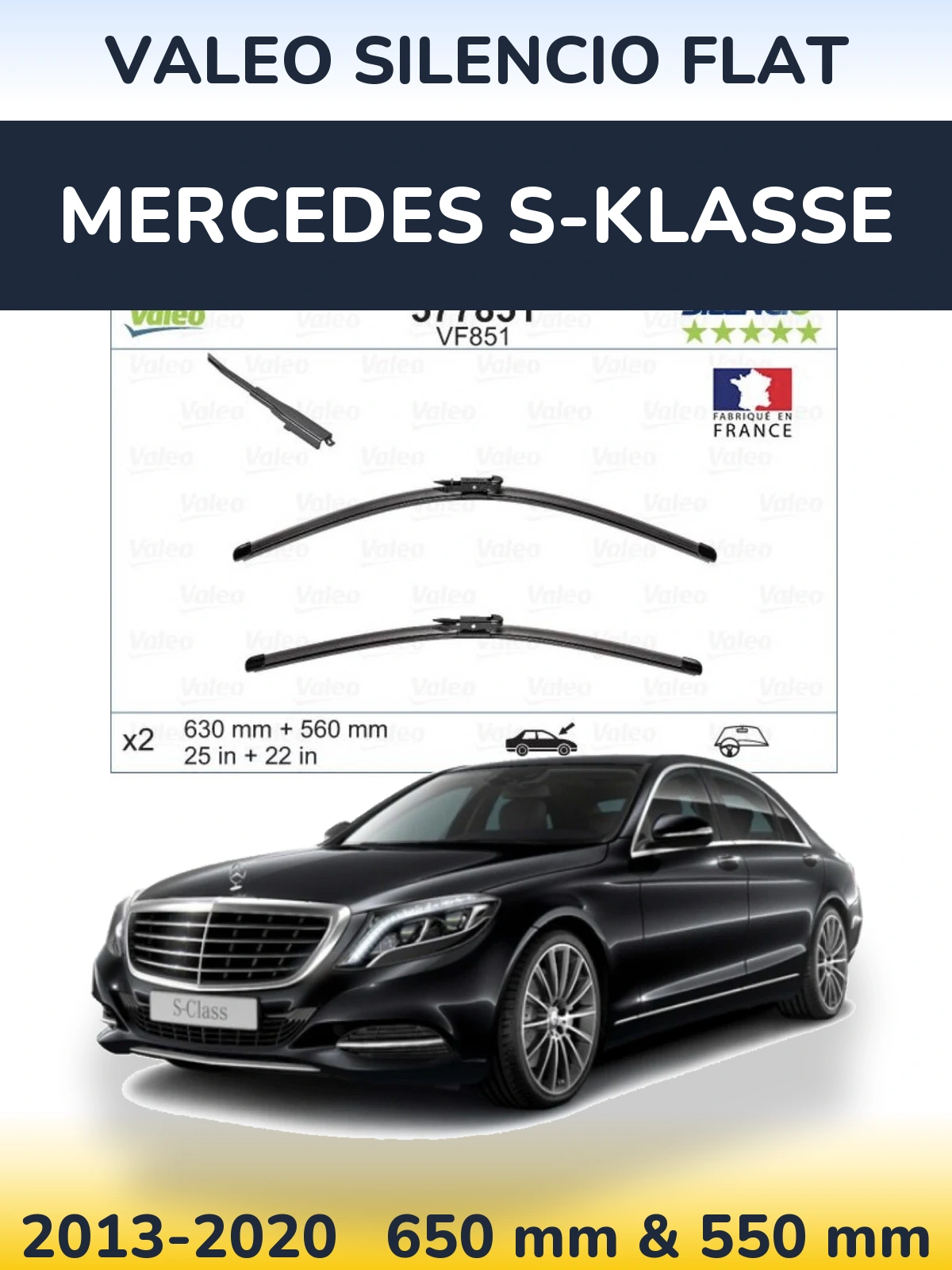 Ștergătoare Valeo Silencio Flat pentru Mercedes S-Klasse