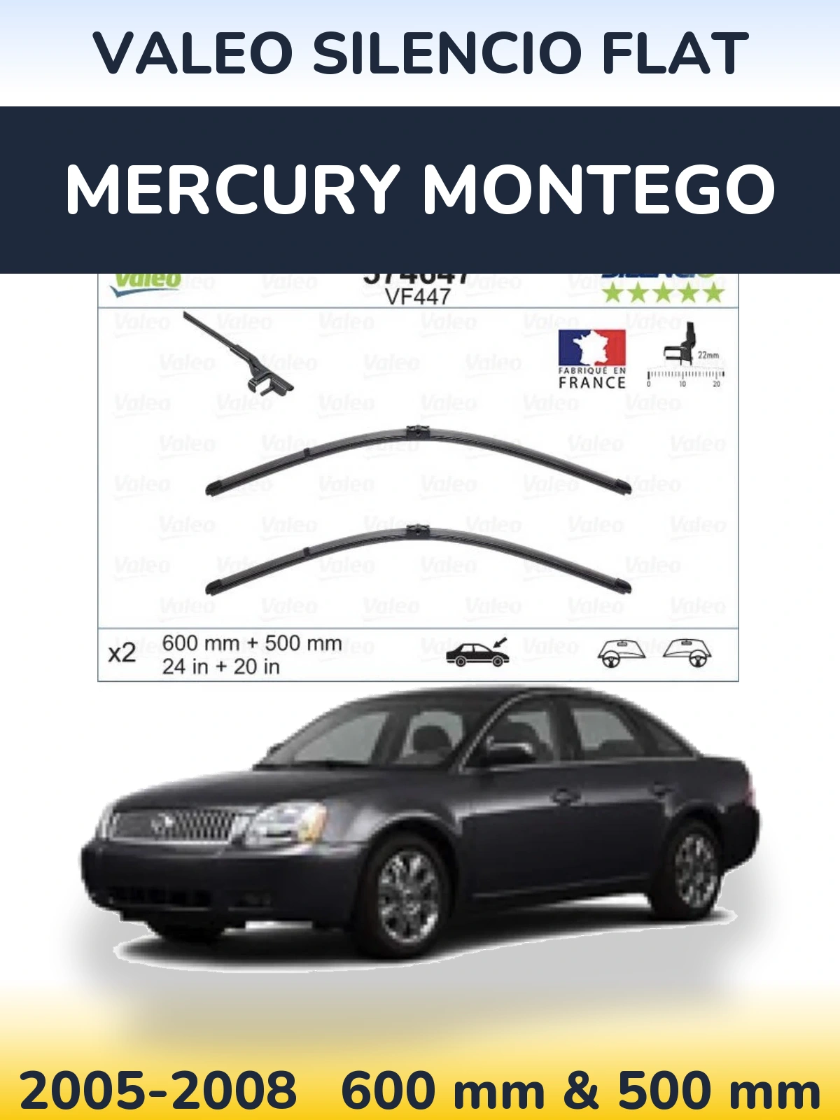 Ștergătoare Valeo Silencio Flat pentru Mercury Montego