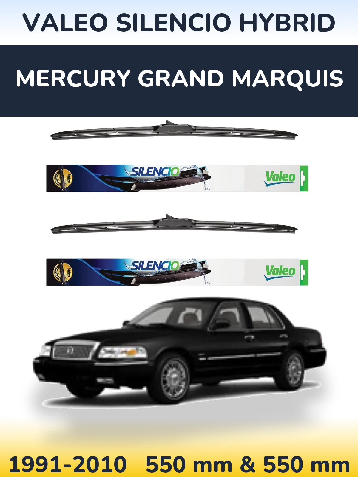 Ștergătoare Valeo Silencio Hybrid pentru Mercury Grand Marquis