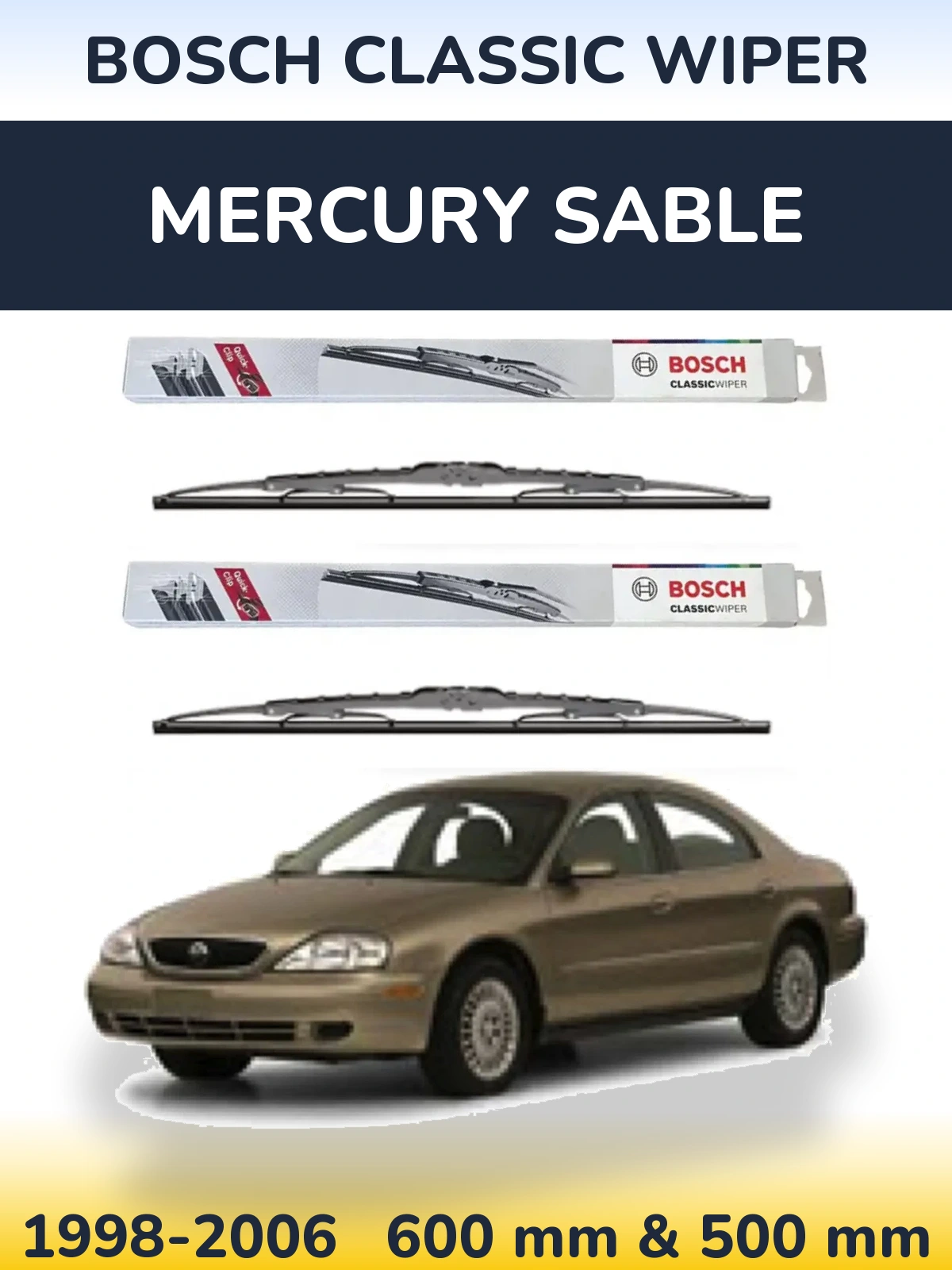 Ștergătoare BOSCH Classic Wiper pentru Mercury Sable