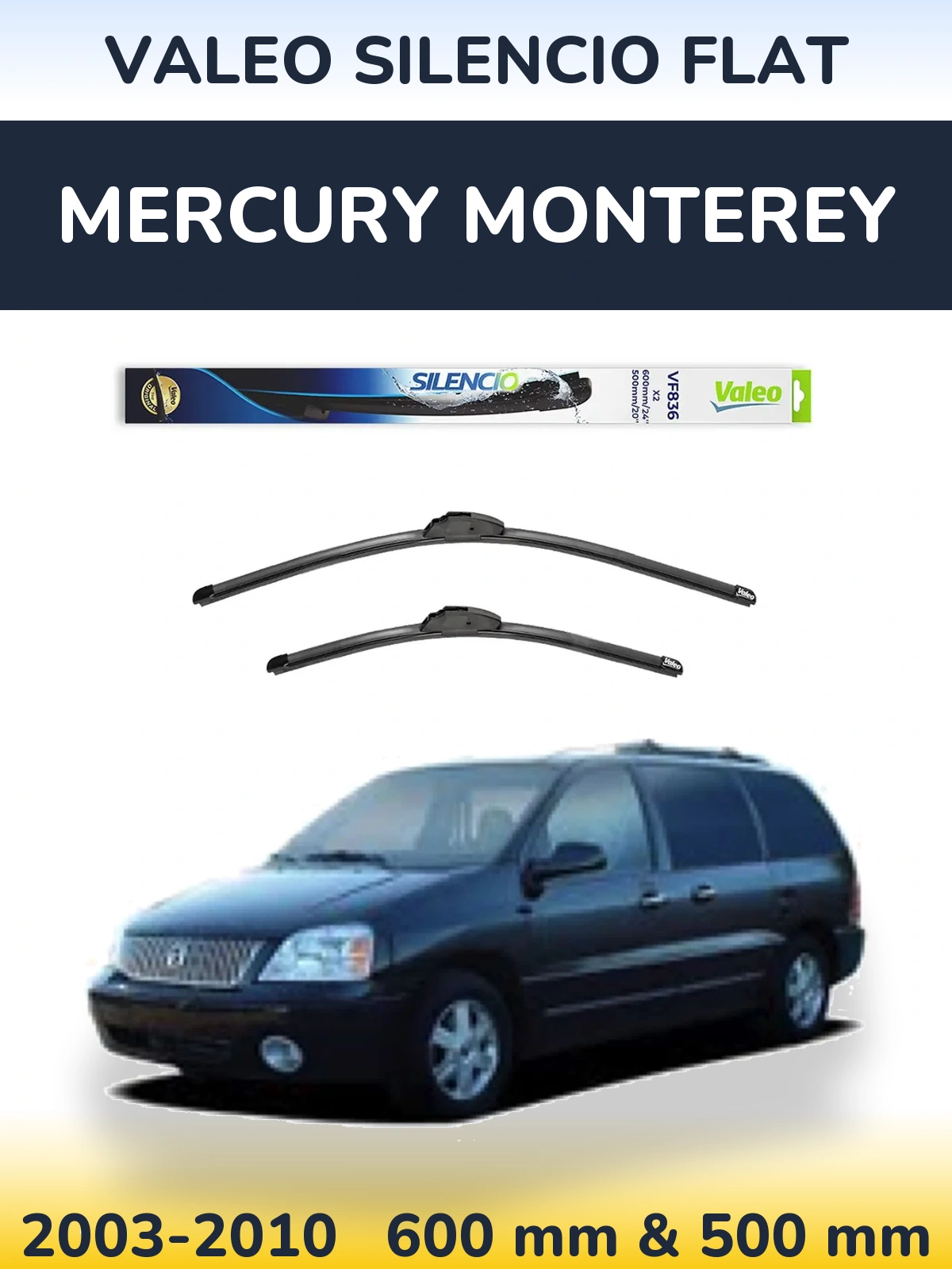 Ștergătoare Valeo Silencio Flat pentru Mercury Monterey