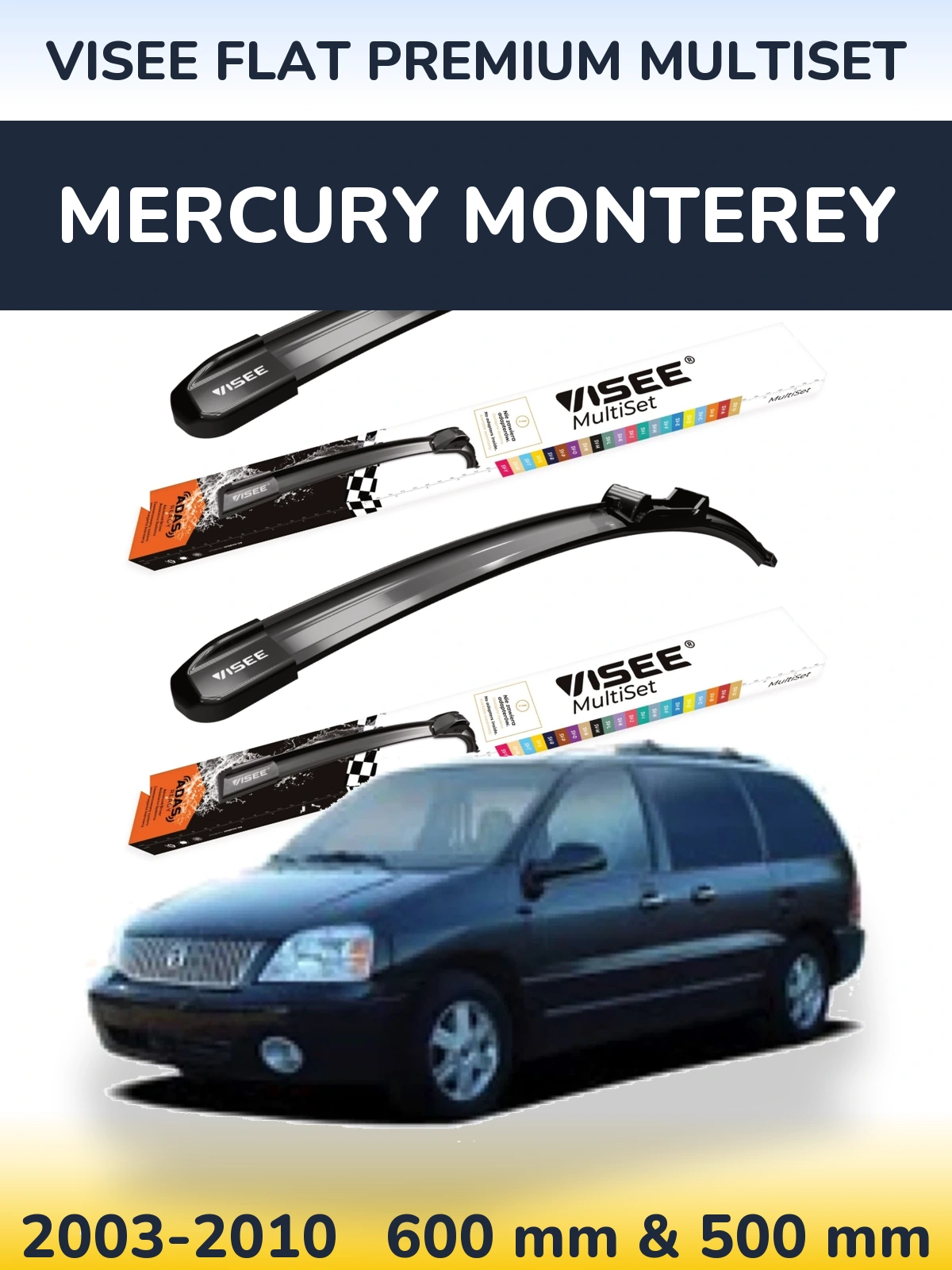 Ștergătoare VISEE FLAT PREMIUM MultiSet pentru Mercury Monterey