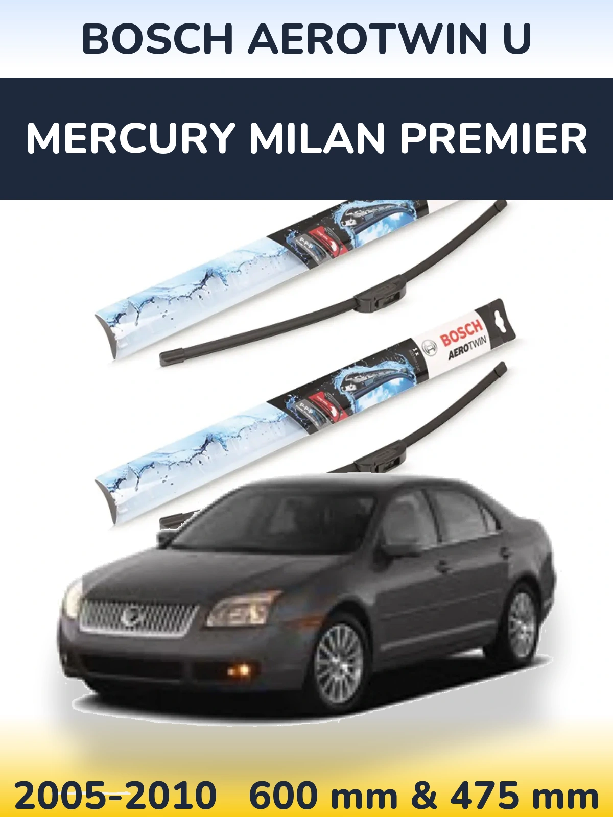 Ștergătoare BOSCH AeroTwin U pentru Mercury Milan Premier