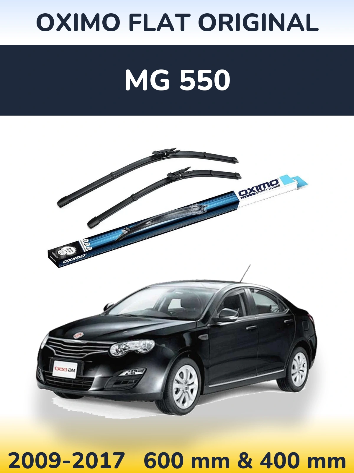 Комплект передних дворников Oximo Flat Original 600 & 400 мм для MG 550 2009-2017