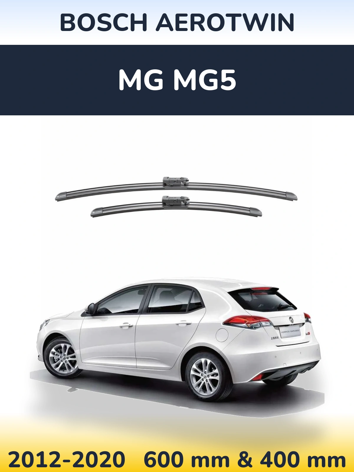 Комплект передних дворников BOSCH AeroTwin 600 & 400 мм для MG MG5 2012-2020