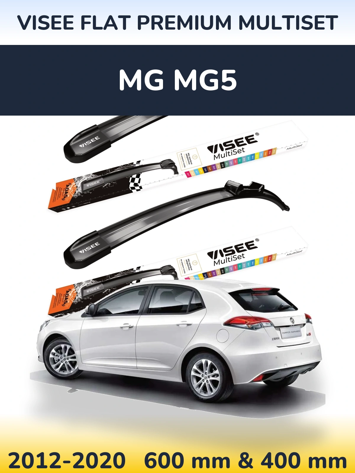 Ștergătoare VISEE FLAT PREMIUM MultiSet pentru MG MG5