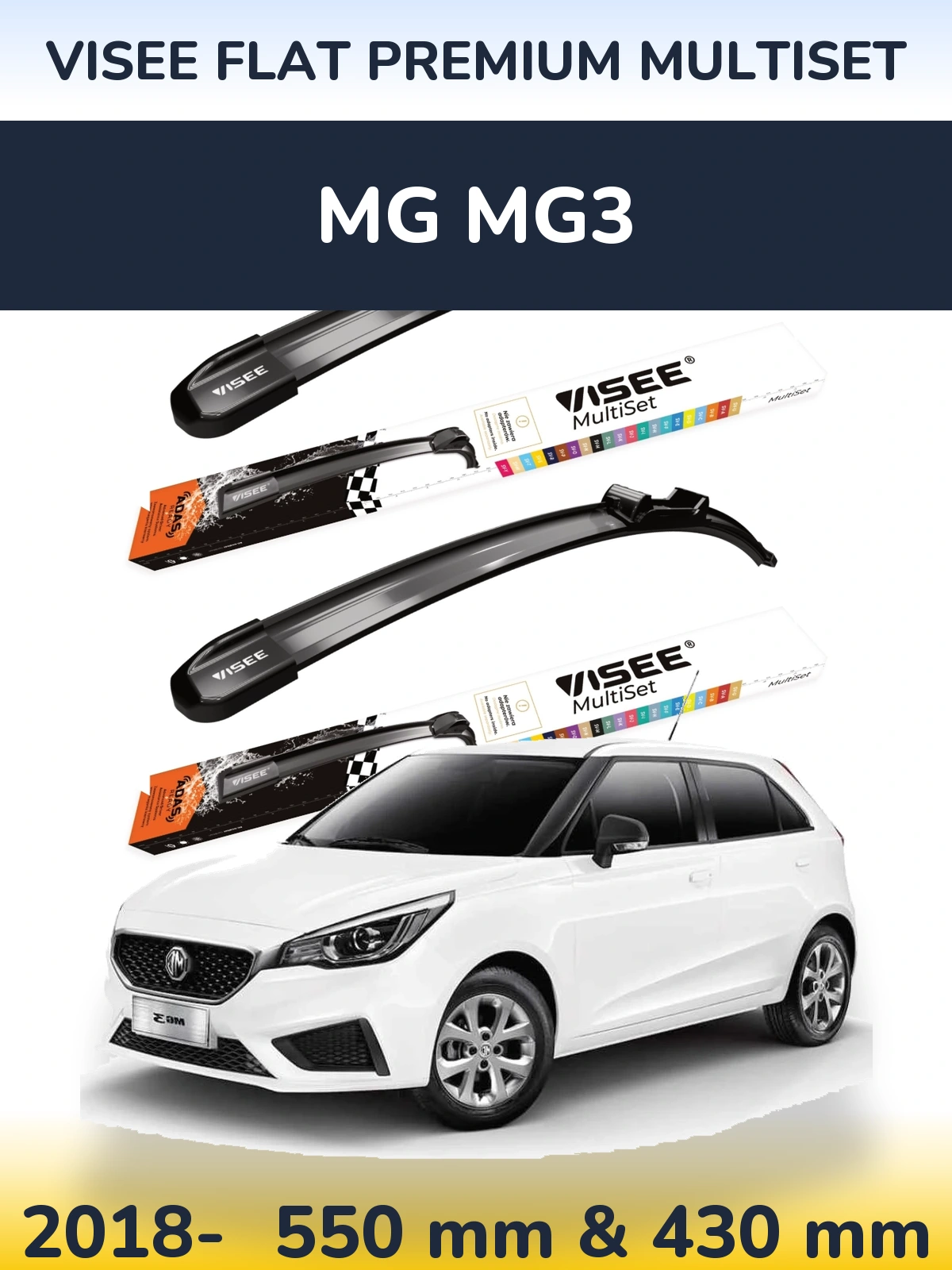 Ștergătoare VISEE FLAT PREMIUM MultiSet pentru MG MG3