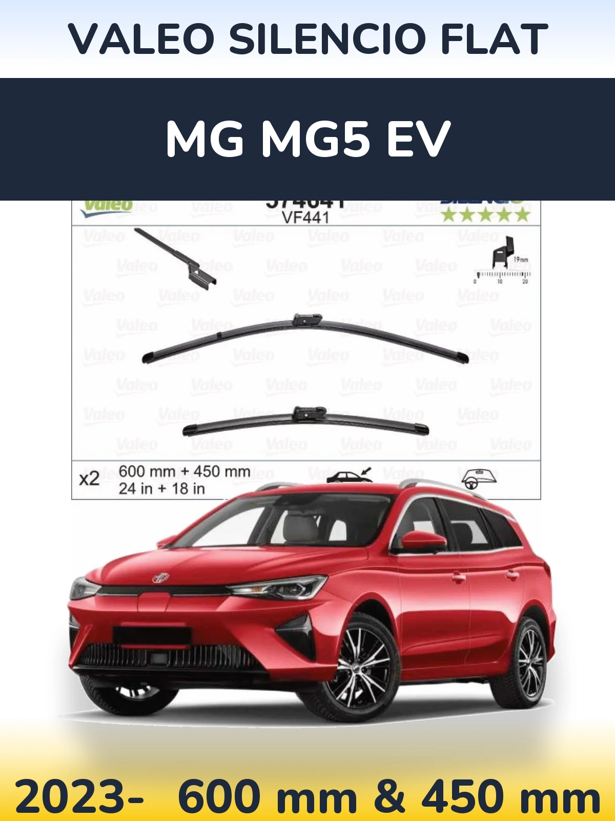 Ștergătoare Valeo Silencio Flat pentru MG MG5 EV