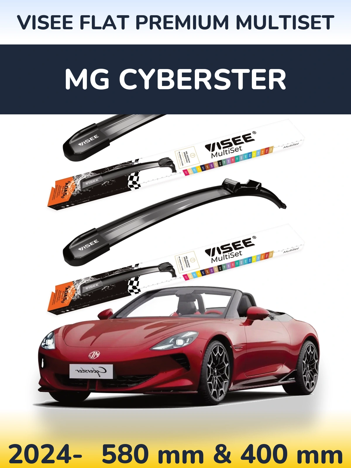 Ștergătoare VISEE FLAT PREMIUM MultiSet pentru MG Cyberster
