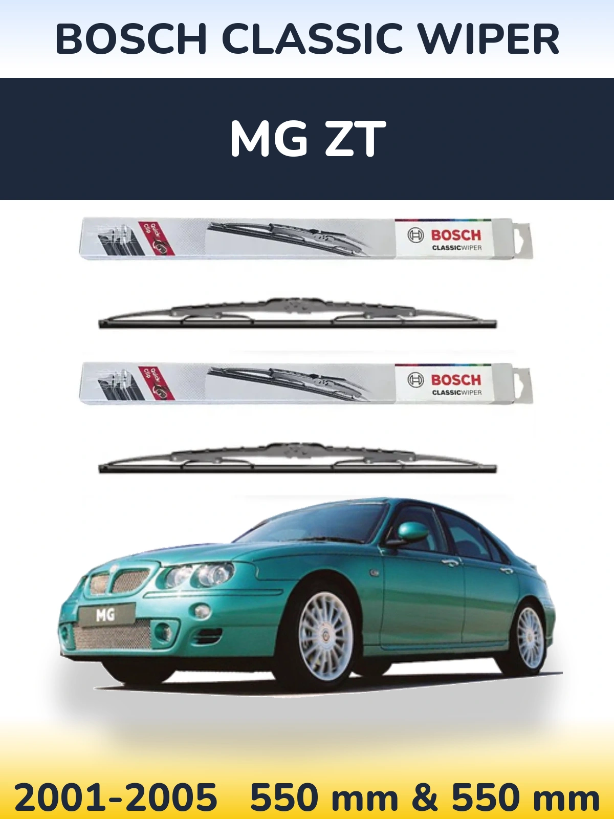 Ștergătoare BOSCH Classic Wiper pentru MG ZT