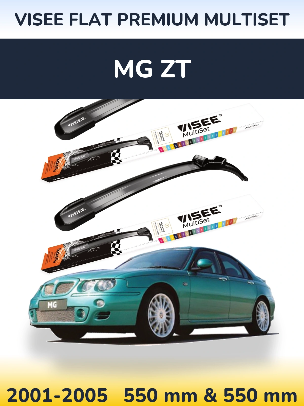 Ștergătoare VISEE FLAT PREMIUM MultiSet pentru MG ZT
