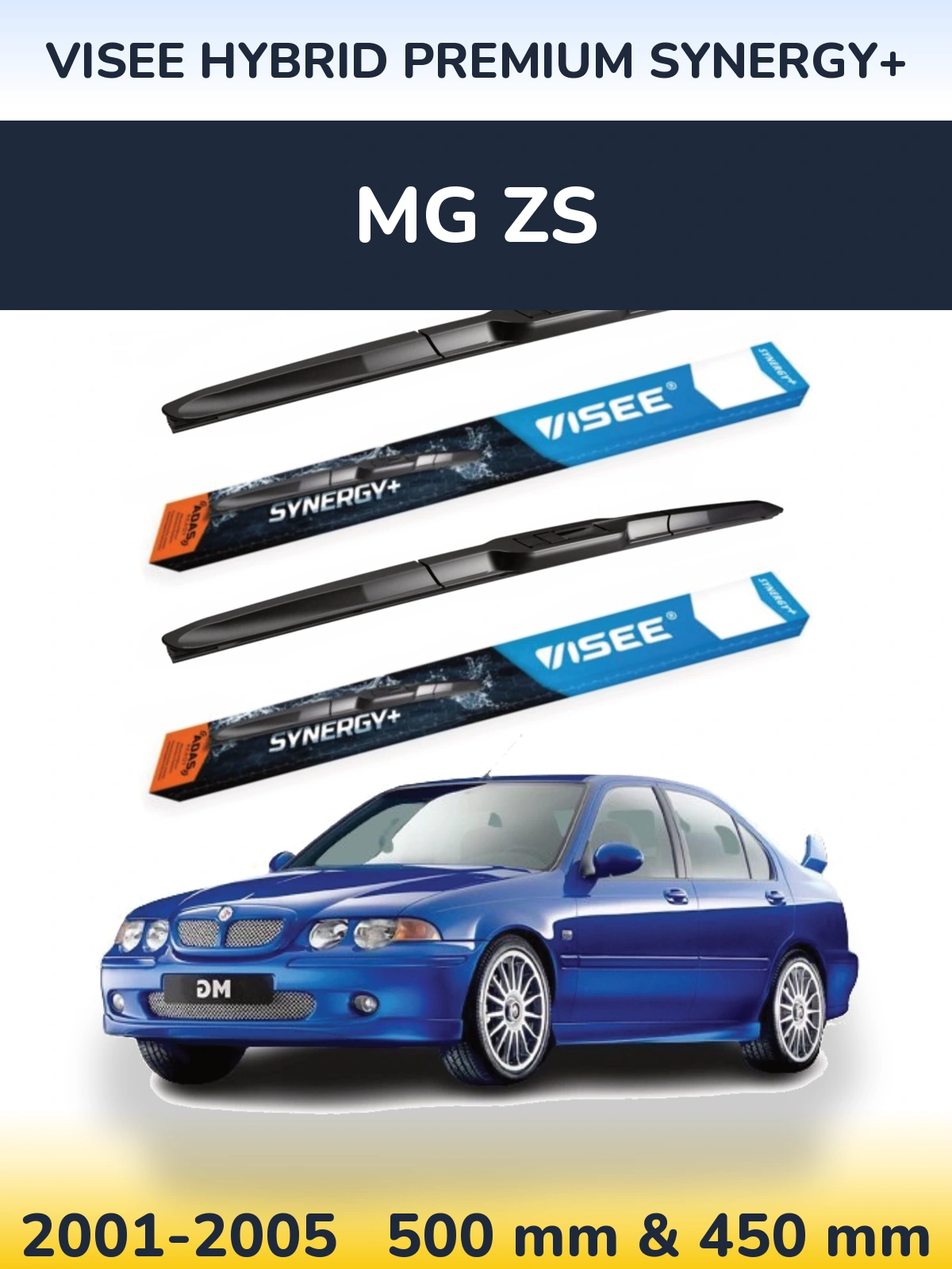 Комплект передних дворников VISEE HYBRID PREMIUM SYNERGY+ 500 & 450 мм для MG ZS 2001-2005