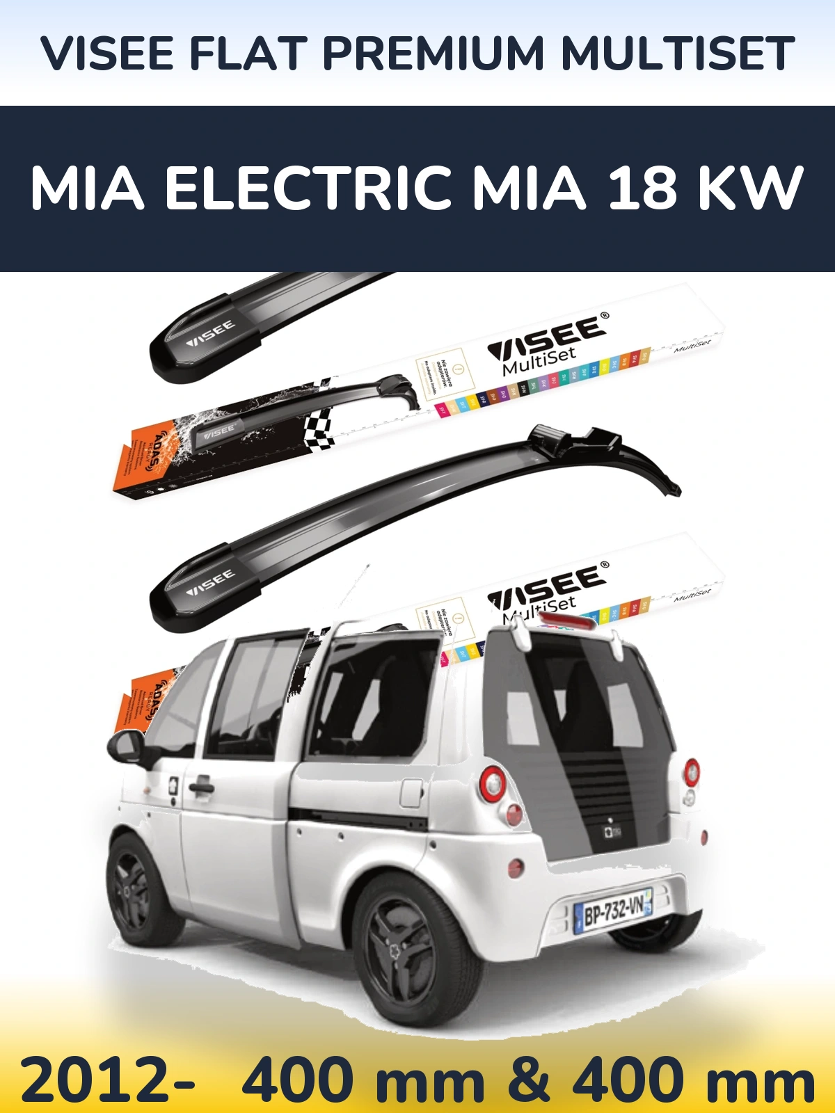Ștergătoare VISEE FLAT PREMIUM MultiSet pentru MIA Electric mia 18 kw