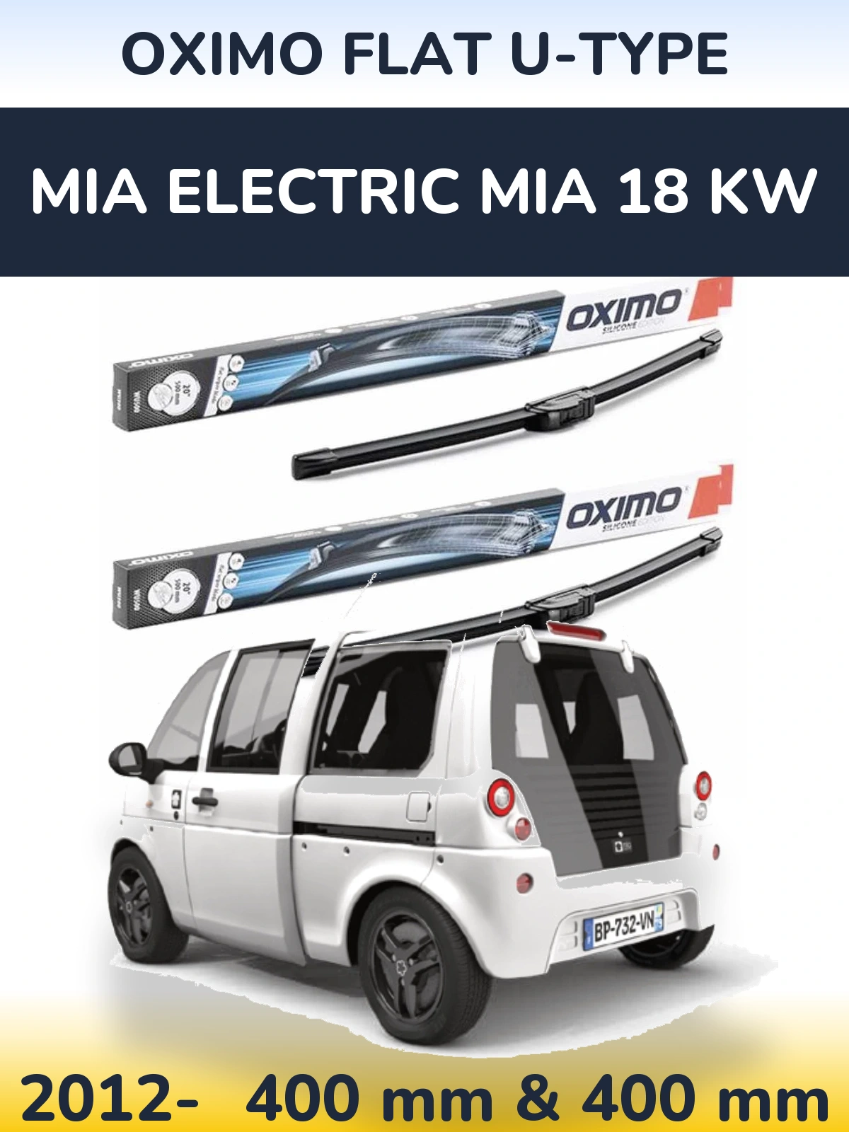 Ștergătoare Oximo Flat U-type pentru MIA Electric mia 18 kw