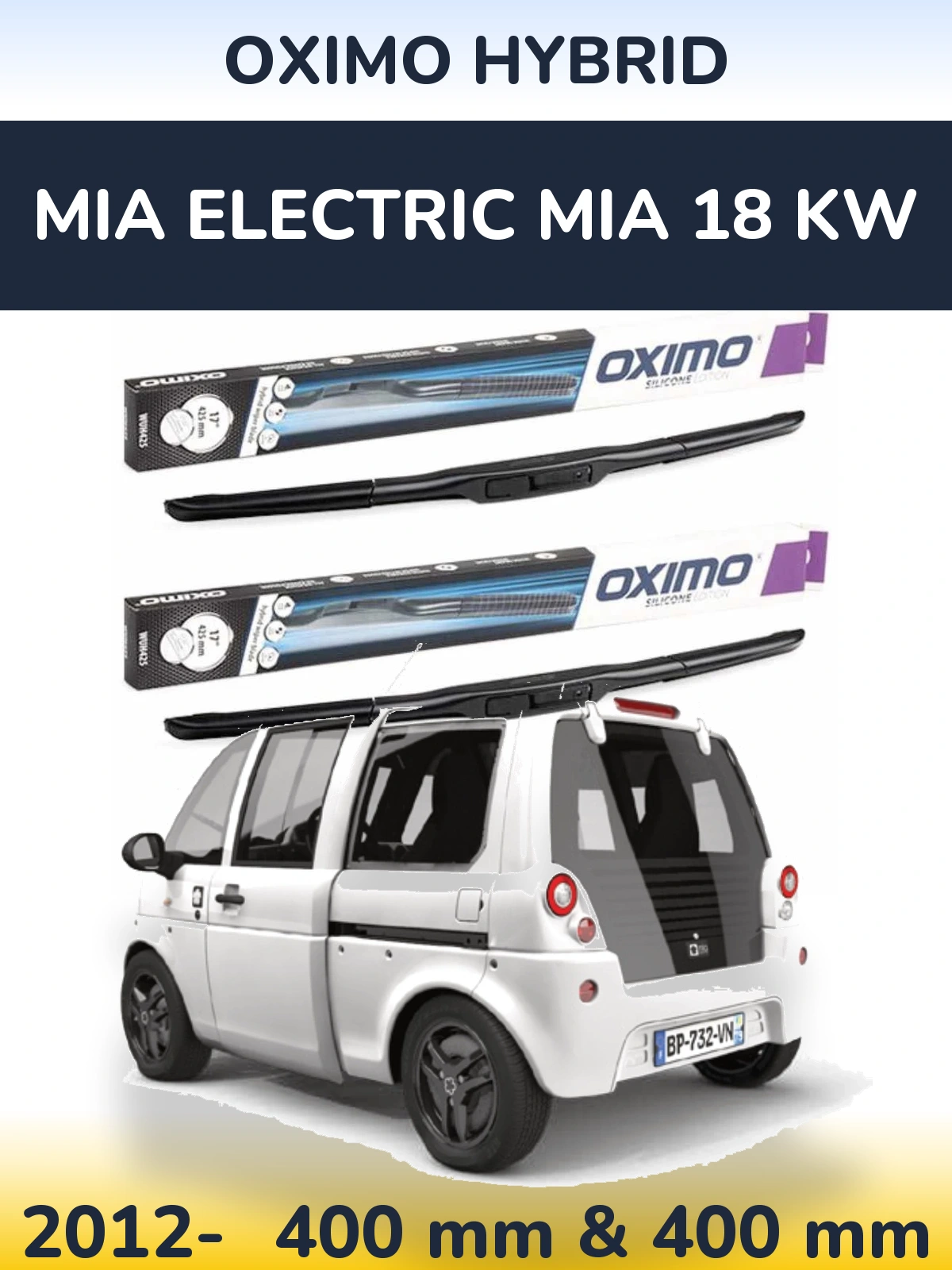 Ștergătoare Oximo Hybrid pentru MIA Electric mia 18 kw