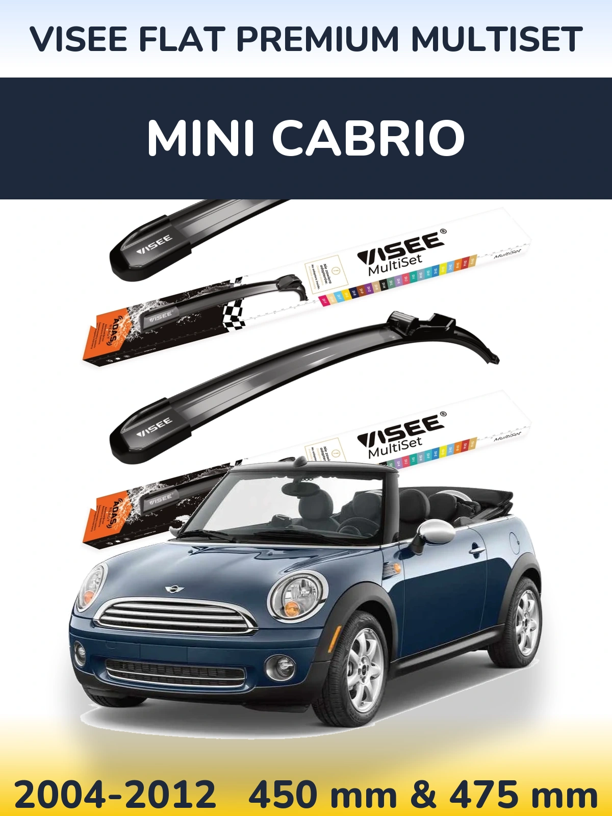 Ștergătoare VISEE FLAT PREMIUM MultiSet pentru MINI Cabrio