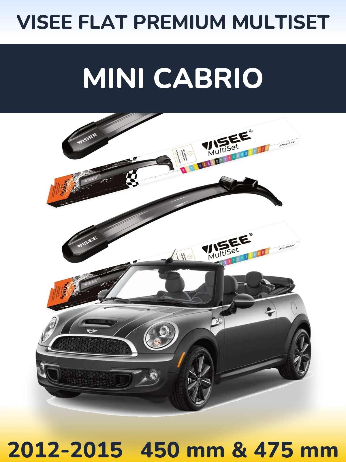 Ștergătoare VISEE FLAT PREMIUM MultiSet pentru MINI Cabrio
