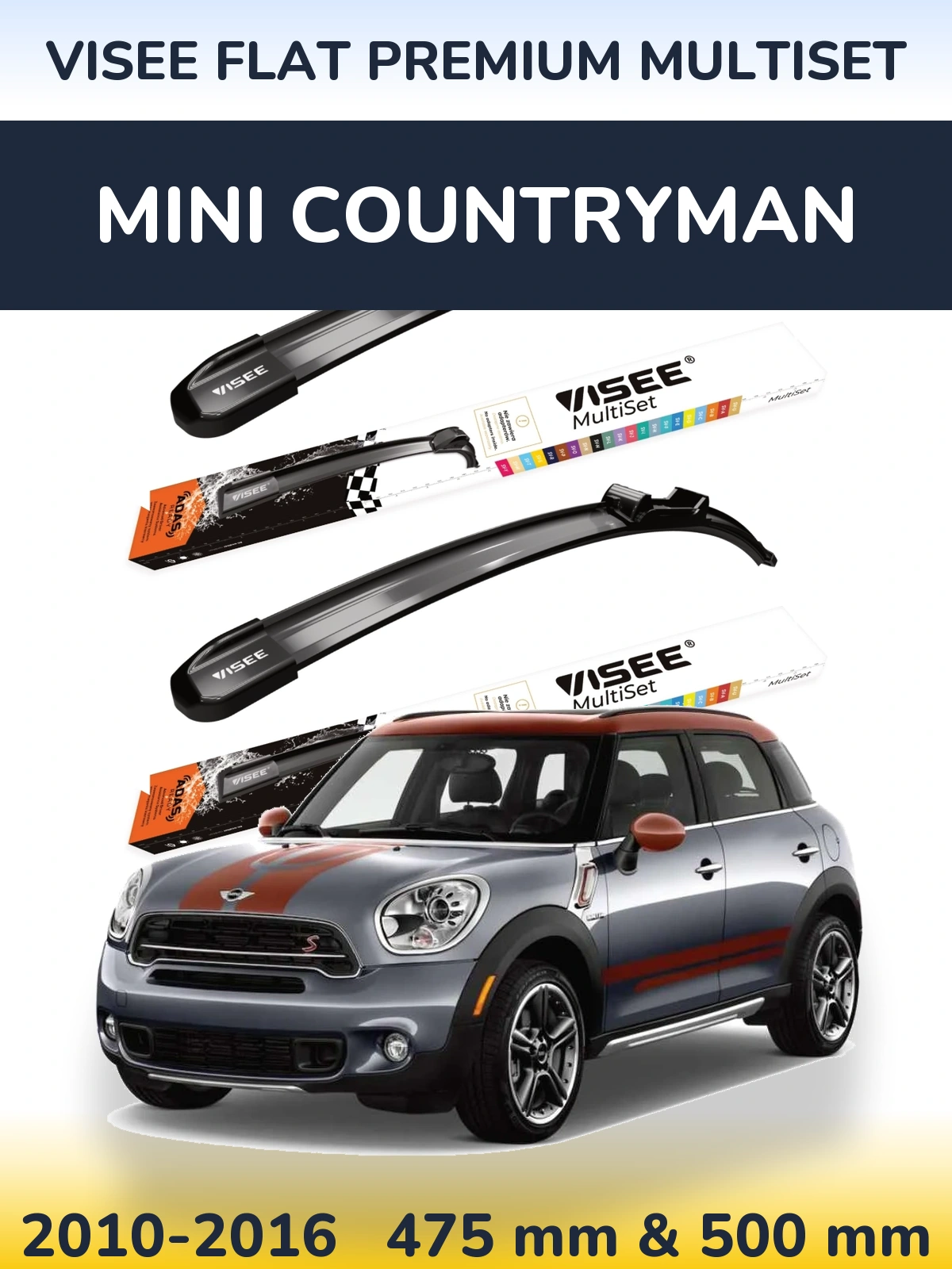 Ștergătoare VISEE FLAT PREMIUM MultiSet pentru MINI Countryman
