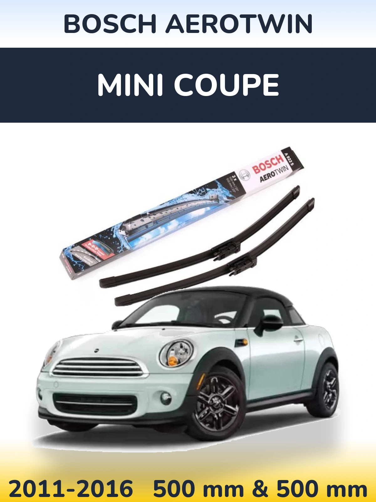 Комплект передніх щіток BOSCH AeroTwin 500 & 500 мм для MINI Coupe 2011-2016