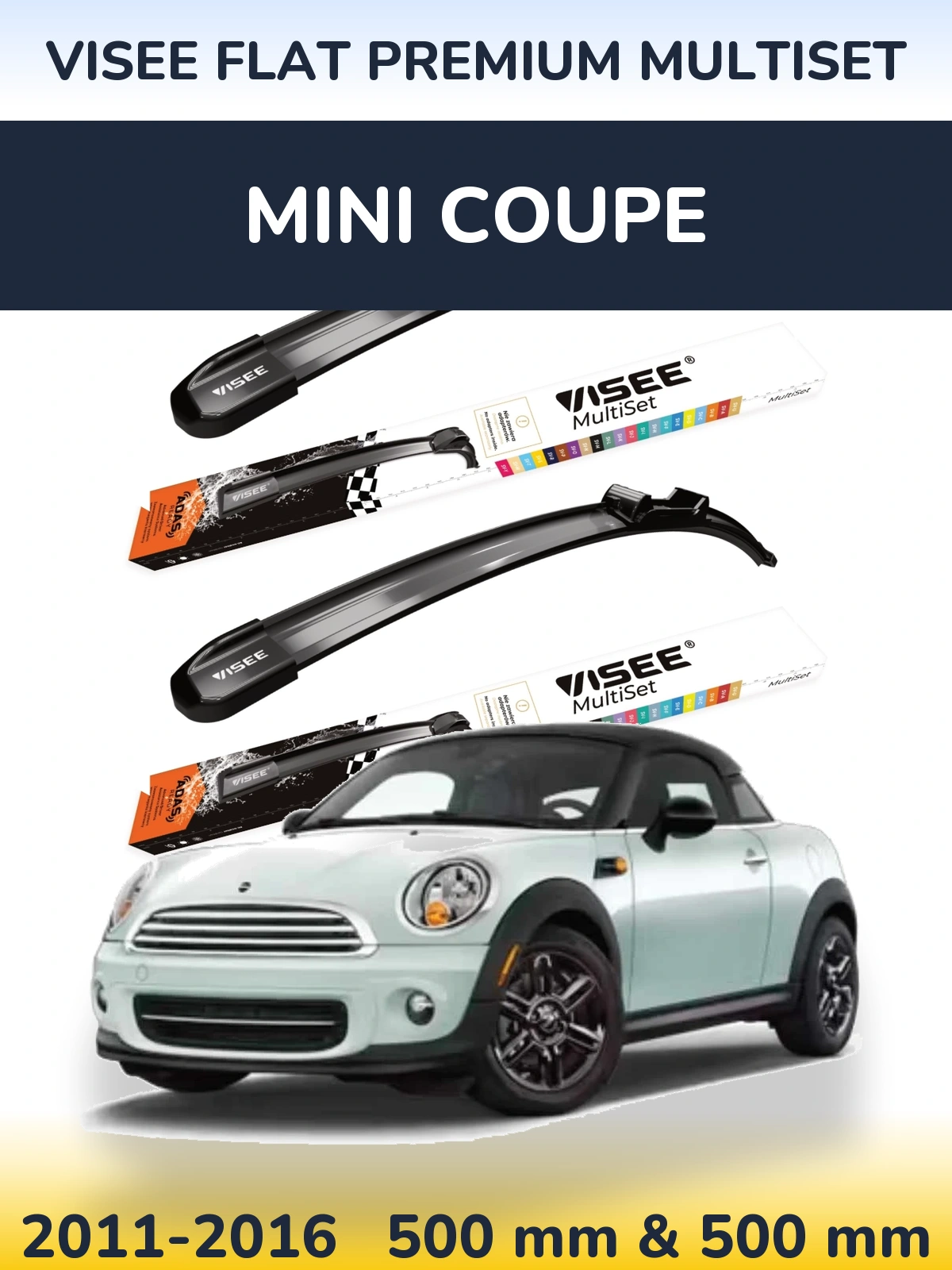 Ștergătoare VISEE FLAT PREMIUM MultiSet pentru MINI Coupe