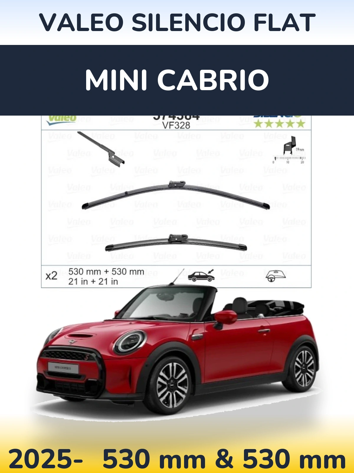 Ștergătoare Valeo Silencio Flat pentru MINI Cabrio