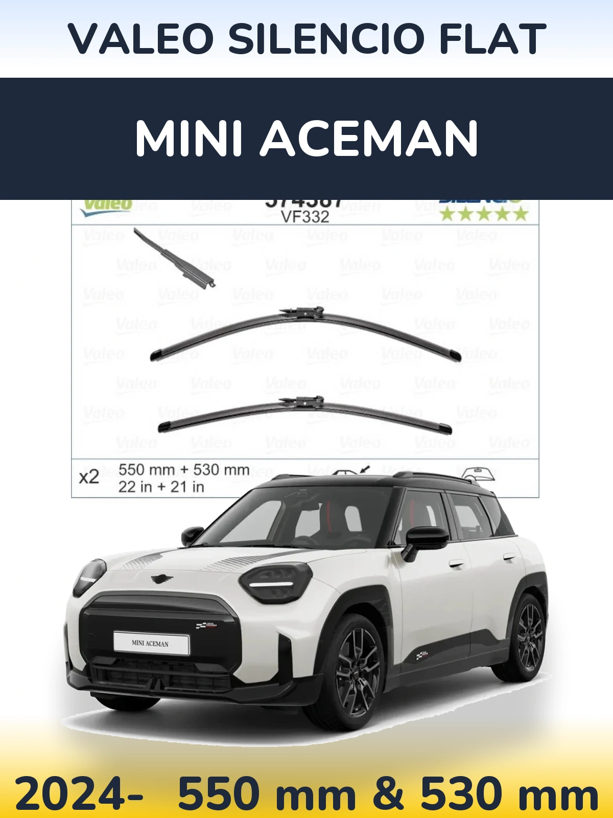 Ștergătoare Valeo Silencio Flat pentru MINI Aceman