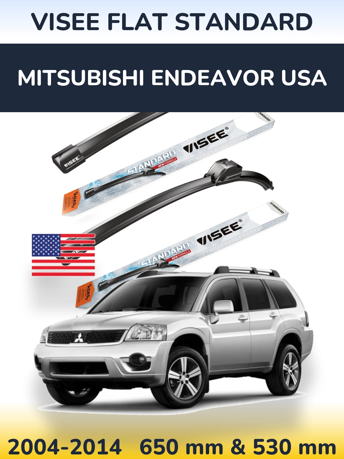 Ștergătoare VISEE FLAT STANDARD pentru Mitsubishi Endeavor USA