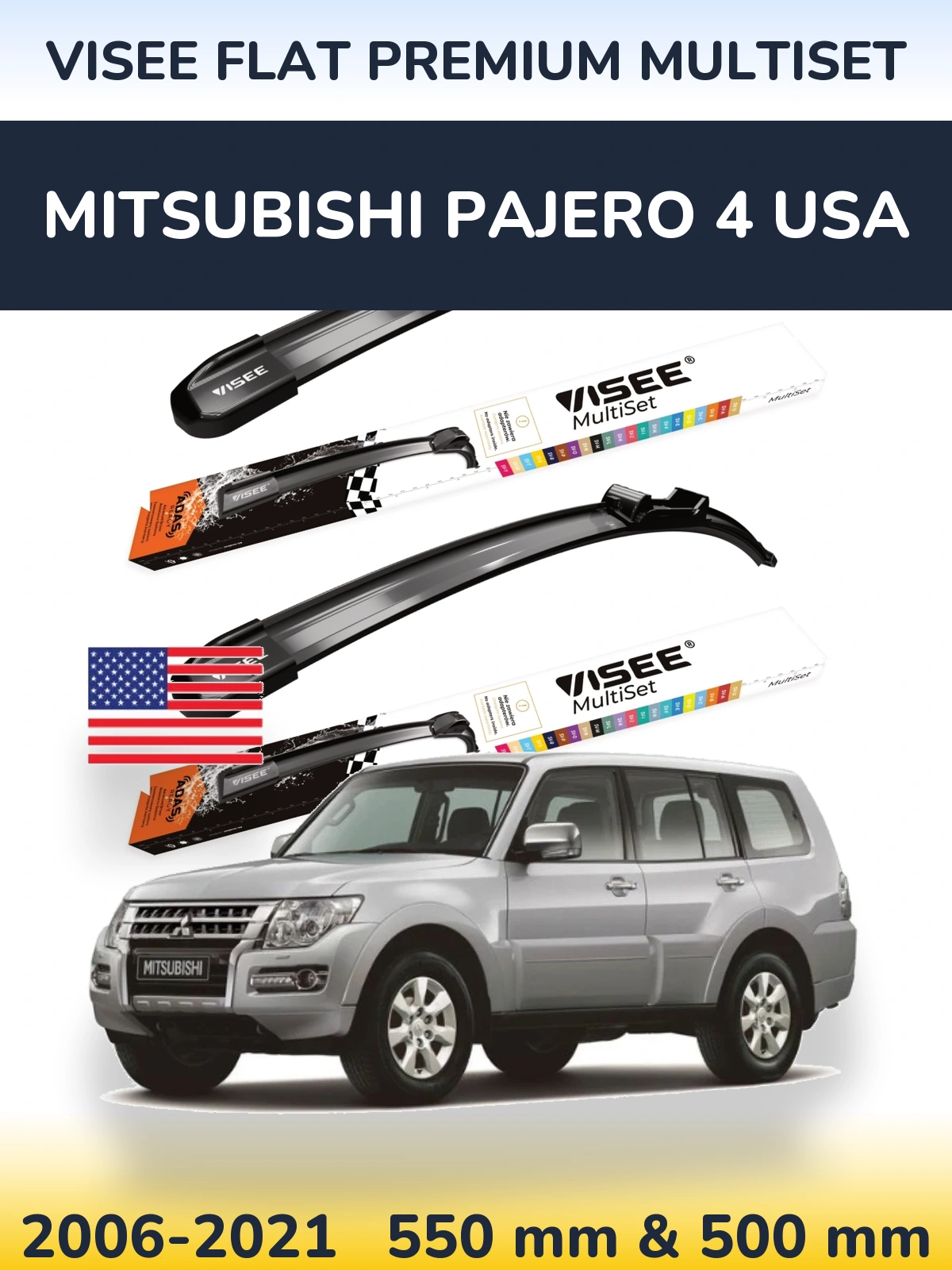 Ștergătoare VISEE FLAT PREMIUM MultiSet pentru Mitsubishi Pajero 4 USA