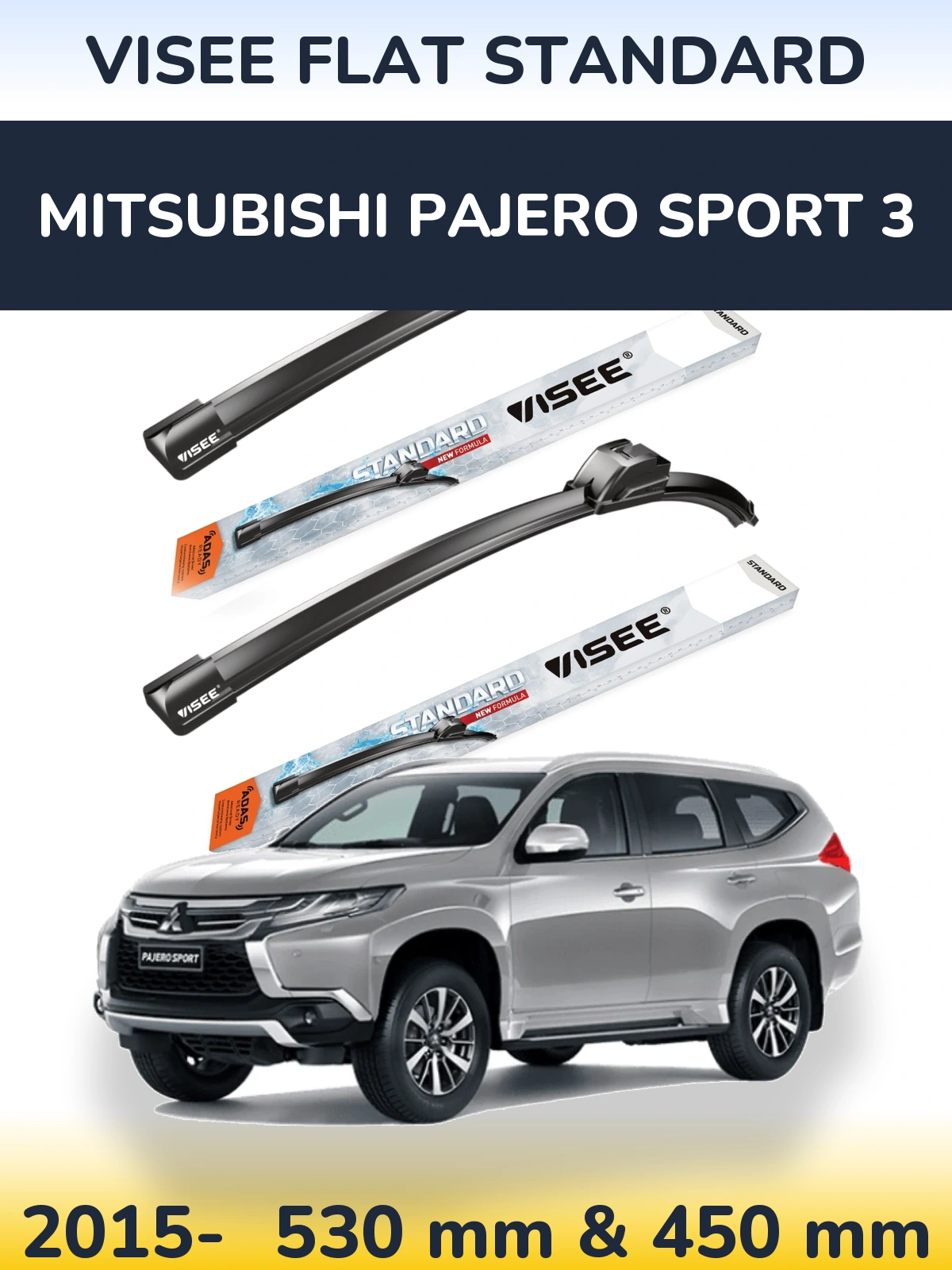 Ștergătoare VISEE FLAT STANDARD pentru Mitsubishi Pajero Sport 3