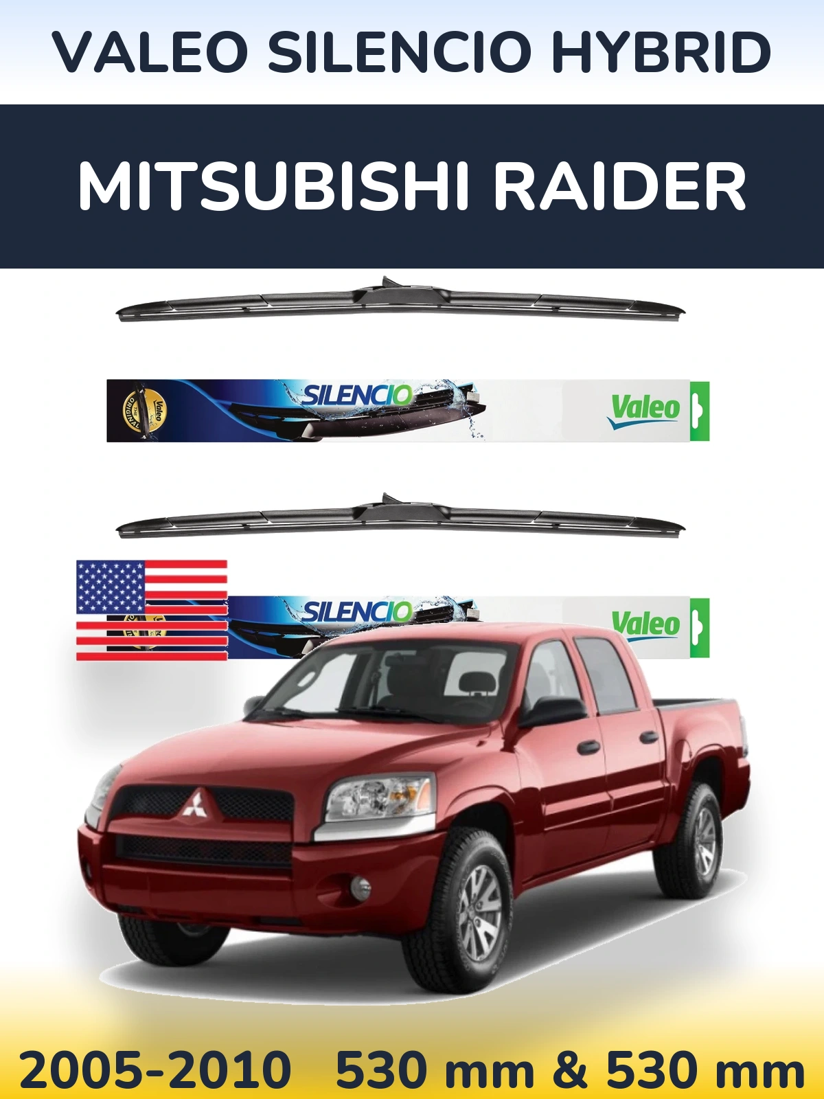 Ștergătoare Valeo Silencio Hybrid pentru Mitsubishi Raider