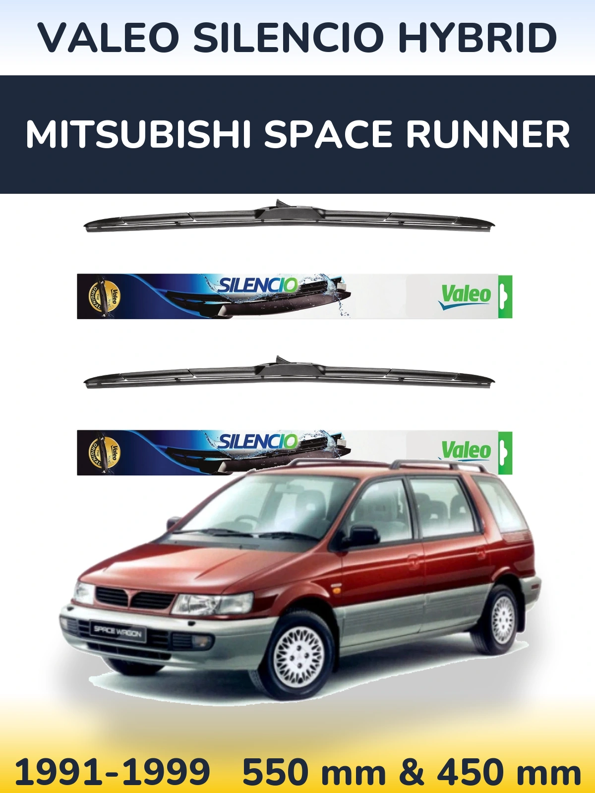Ștergătoare Valeo Silencio Hybrid pentru Mitsubishi Space Runner