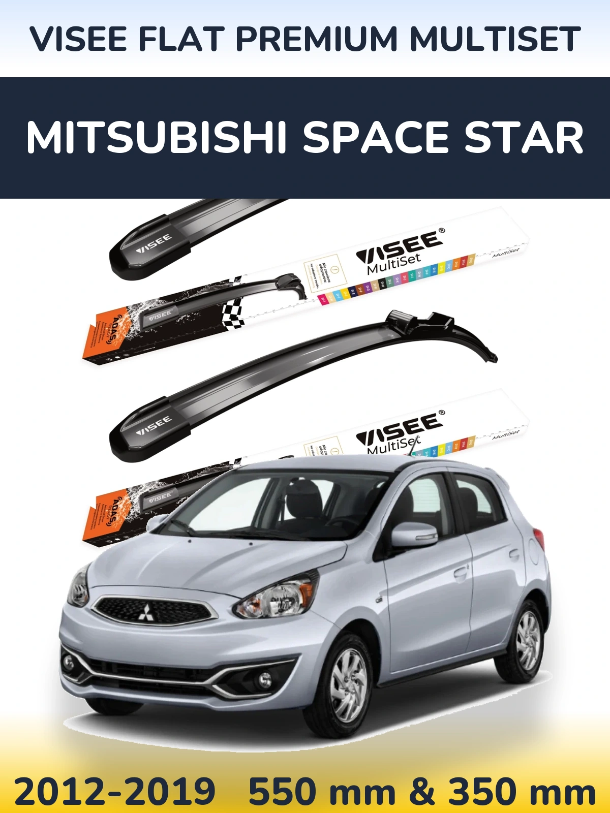 Ștergătoare VISEE FLAT PREMIUM MultiSet pentru Mitsubishi Space Star