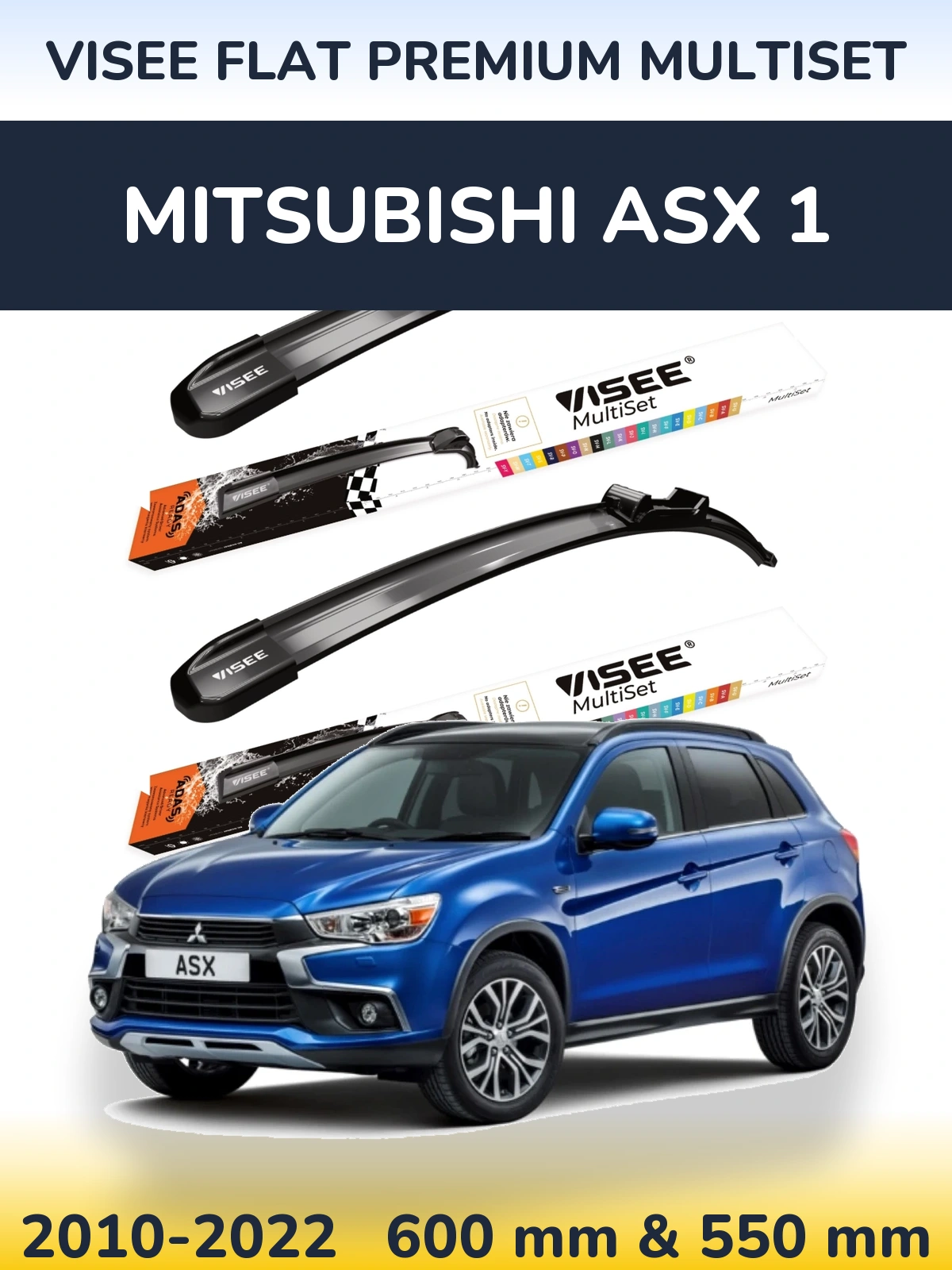 Ștergătoare VISEE FLAT PREMIUM MultiSet pentru Mitsubishi ASX 1