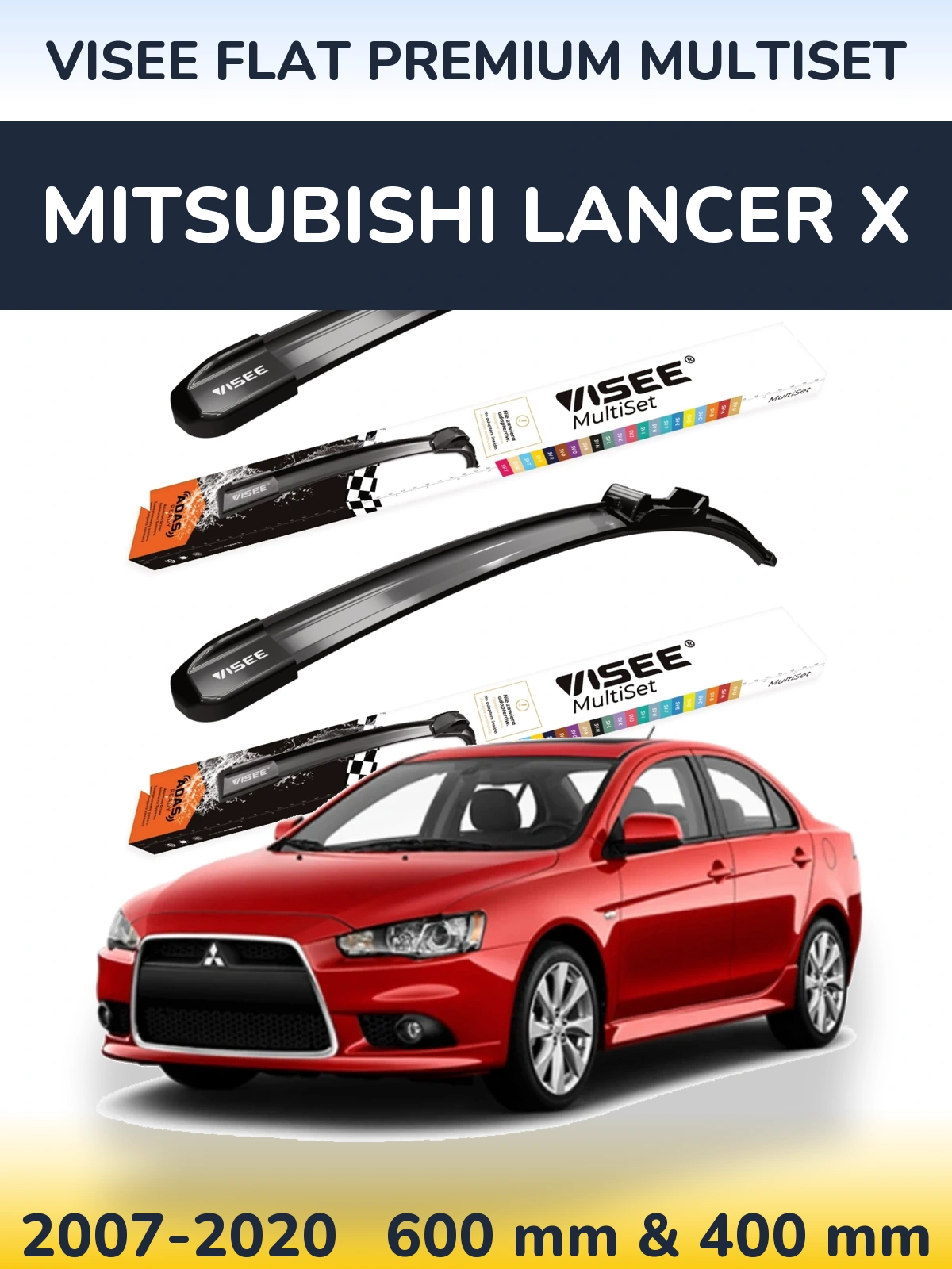 Ștergătoare VISEE FLAT PREMIUM MultiSet pentru Mitsubishi Lancer X