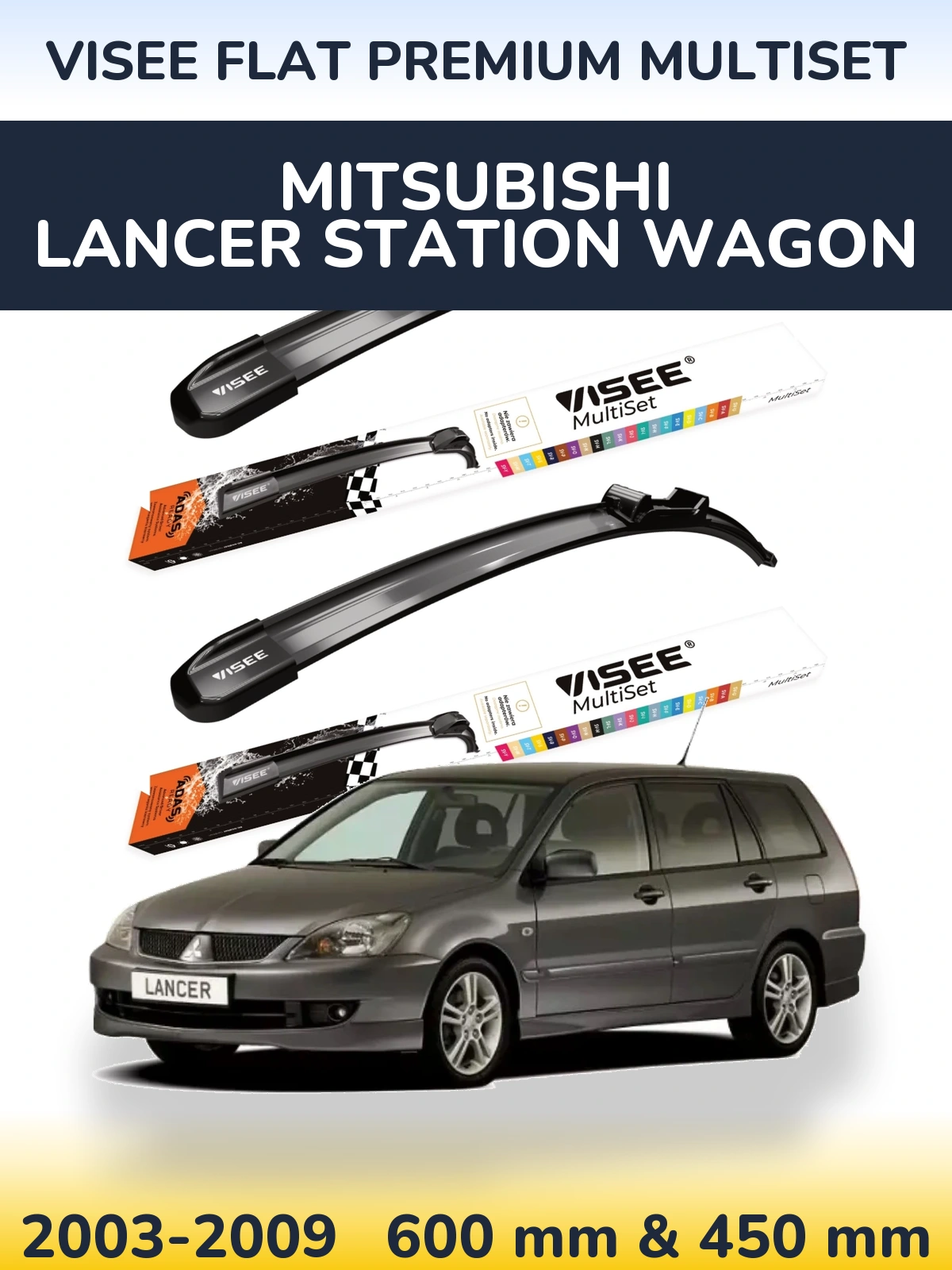 Ștergătoare VISEE FLAT PREMIUM MultiSet pentru Mitsubishi Lancer Station Wagon
