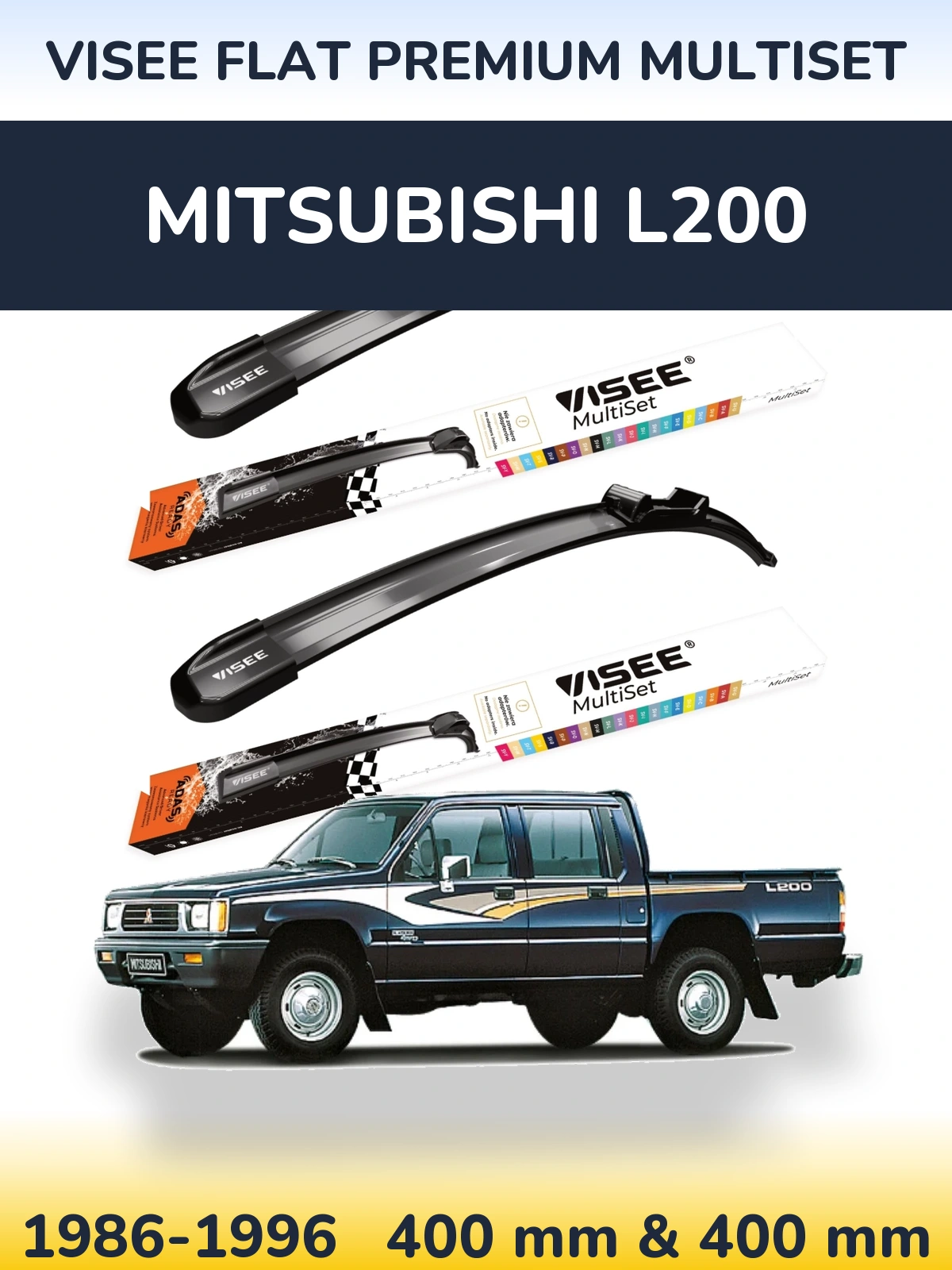 Ștergătoare VISEE FLAT PREMIUM MultiSet pentru Mitsubishi L200