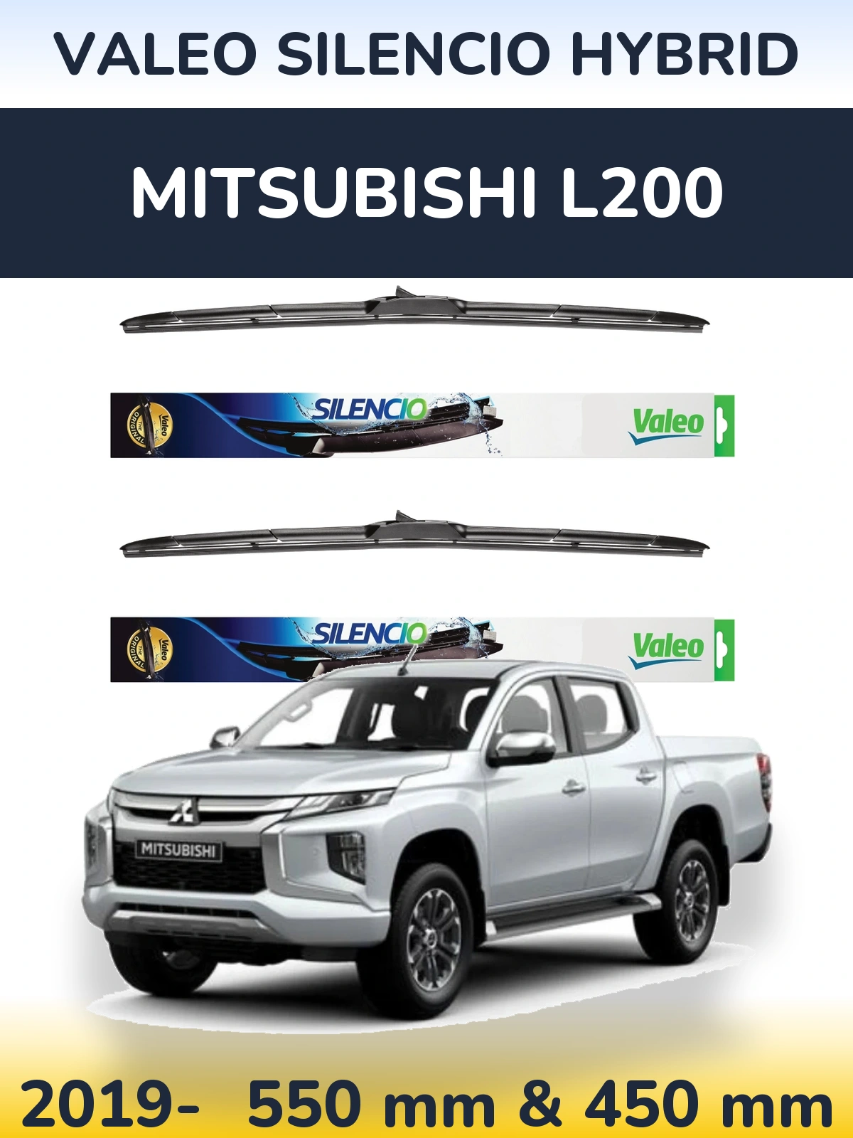 Ștergătoare Valeo Silencio Hybrid pentru Mitsubishi L200