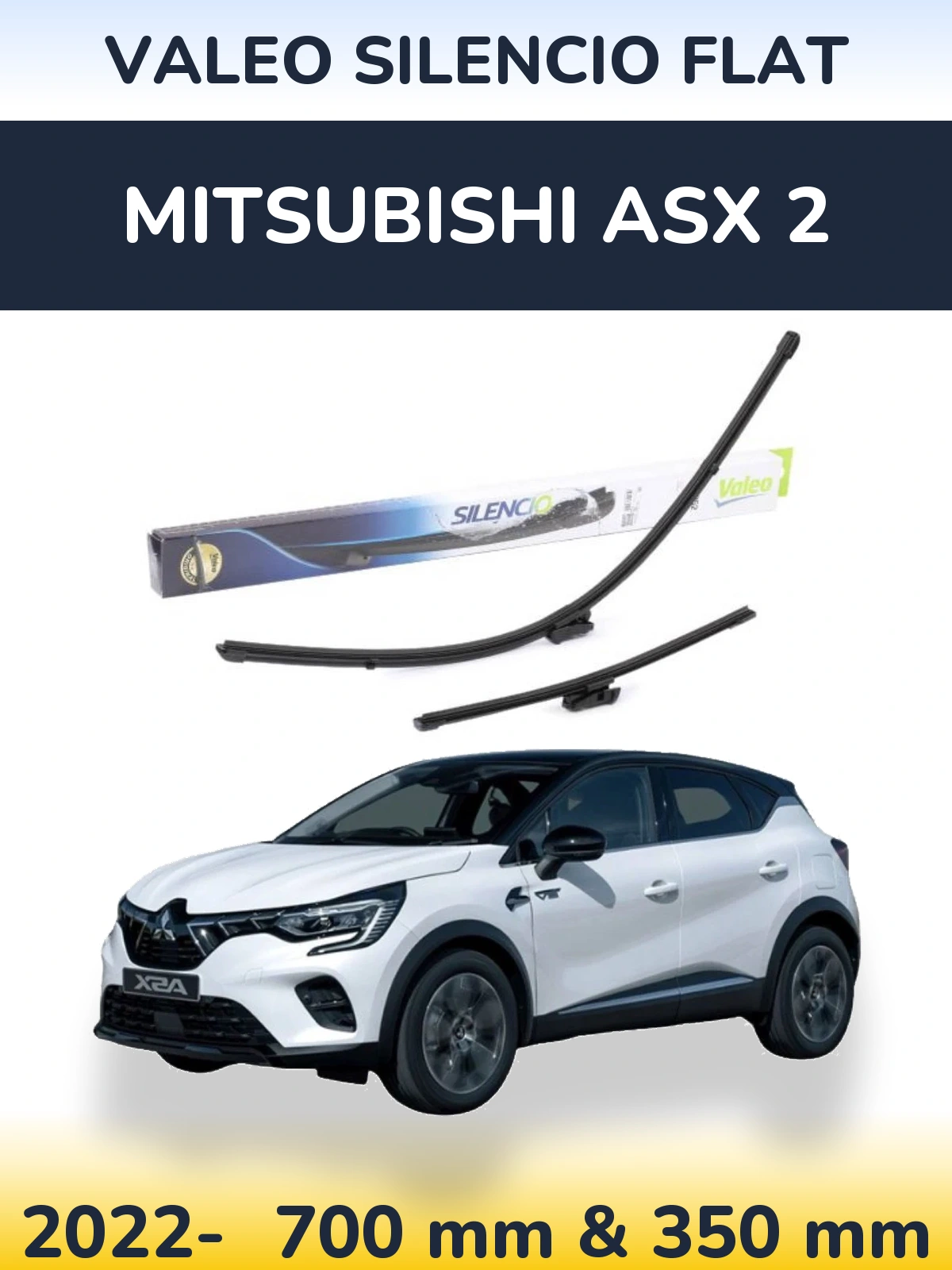 Front wiper blade set Valeo Silencio Flat 700 & 350 mm for Mitsubishi ASX 2 2022-2026