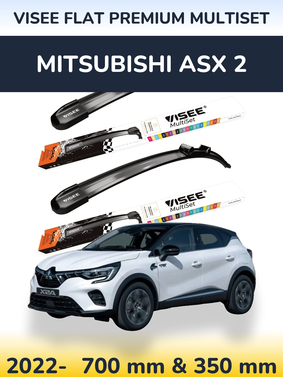 Ștergătoare VISEE FLAT PREMIUM MultiSet pentru Mitsubishi ASX 2
