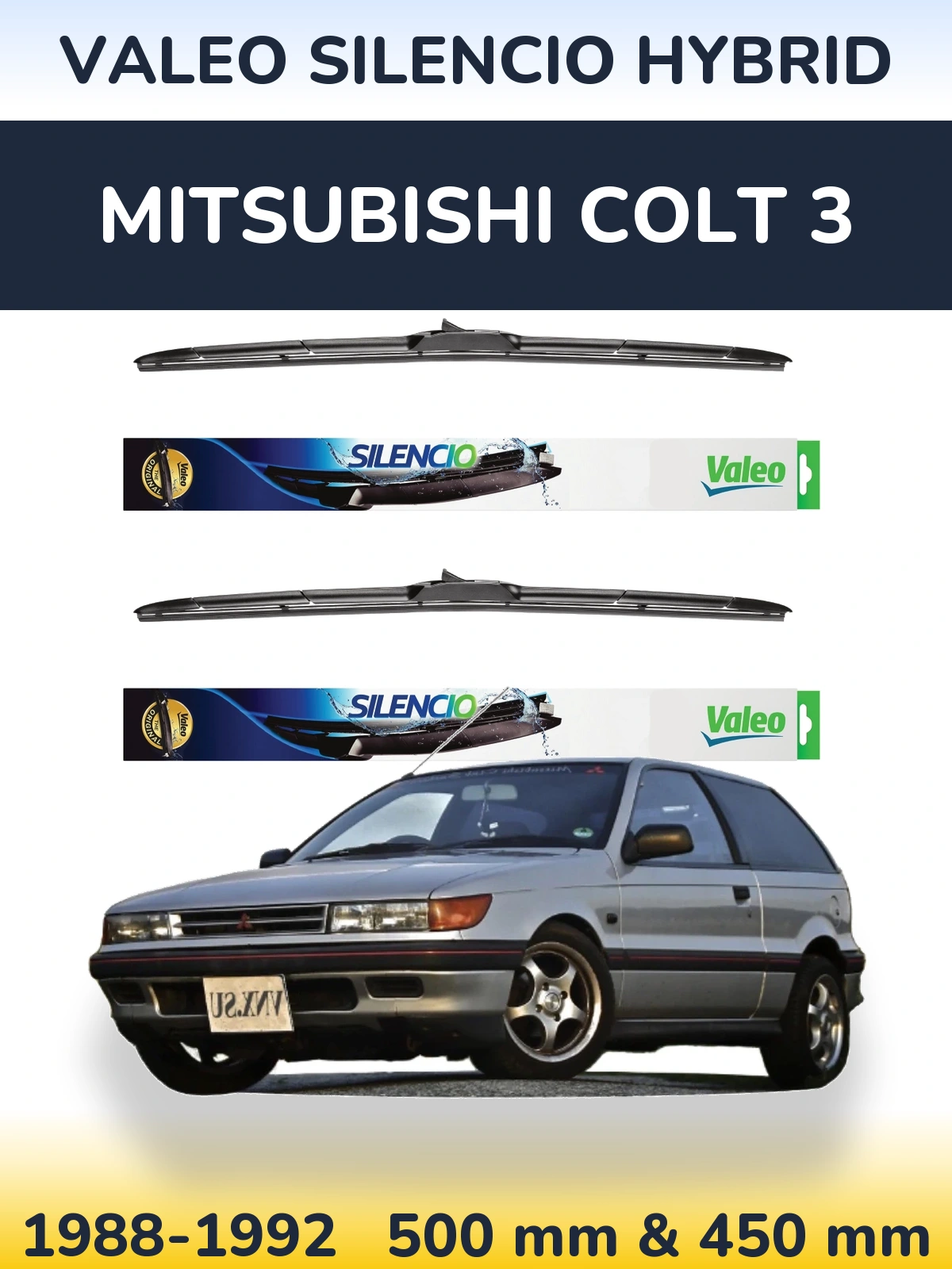 Ștergătoare Valeo Silencio Hybrid pentru Mitsubishi Colt 3