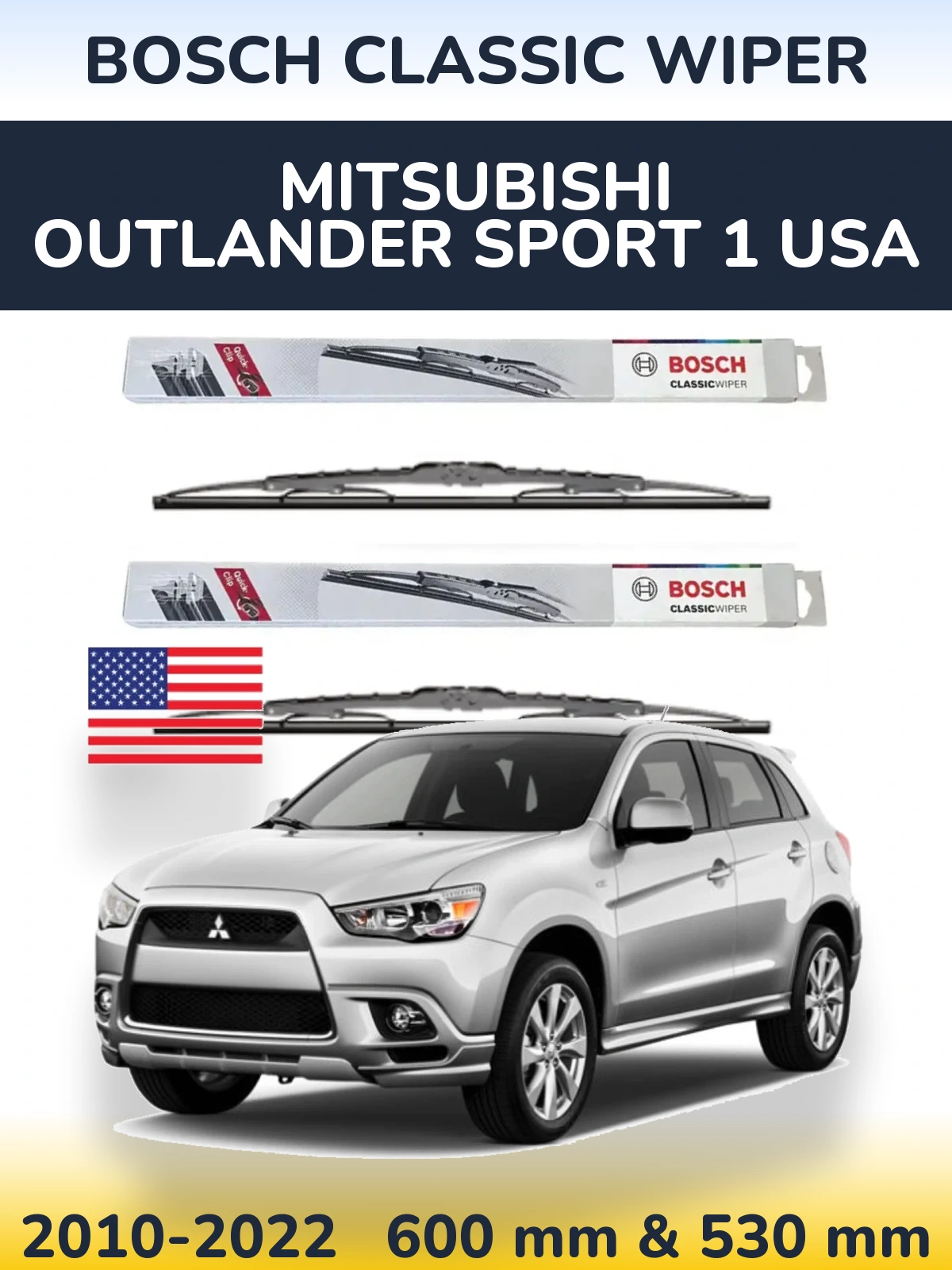 Ștergătoare BOSCH Classic Wiper pentru Mitsubishi Outlander Sport 1 USA