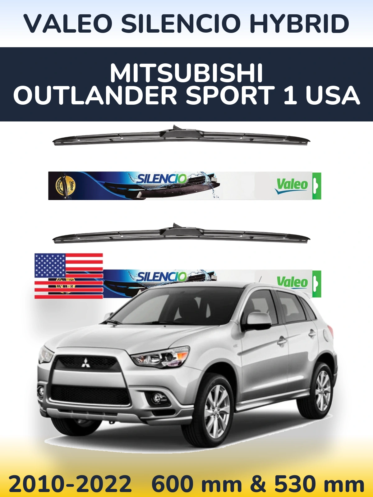 Ștergătoare Valeo Silencio Hybrid pentru Mitsubishi Outlander Sport 1 USA
