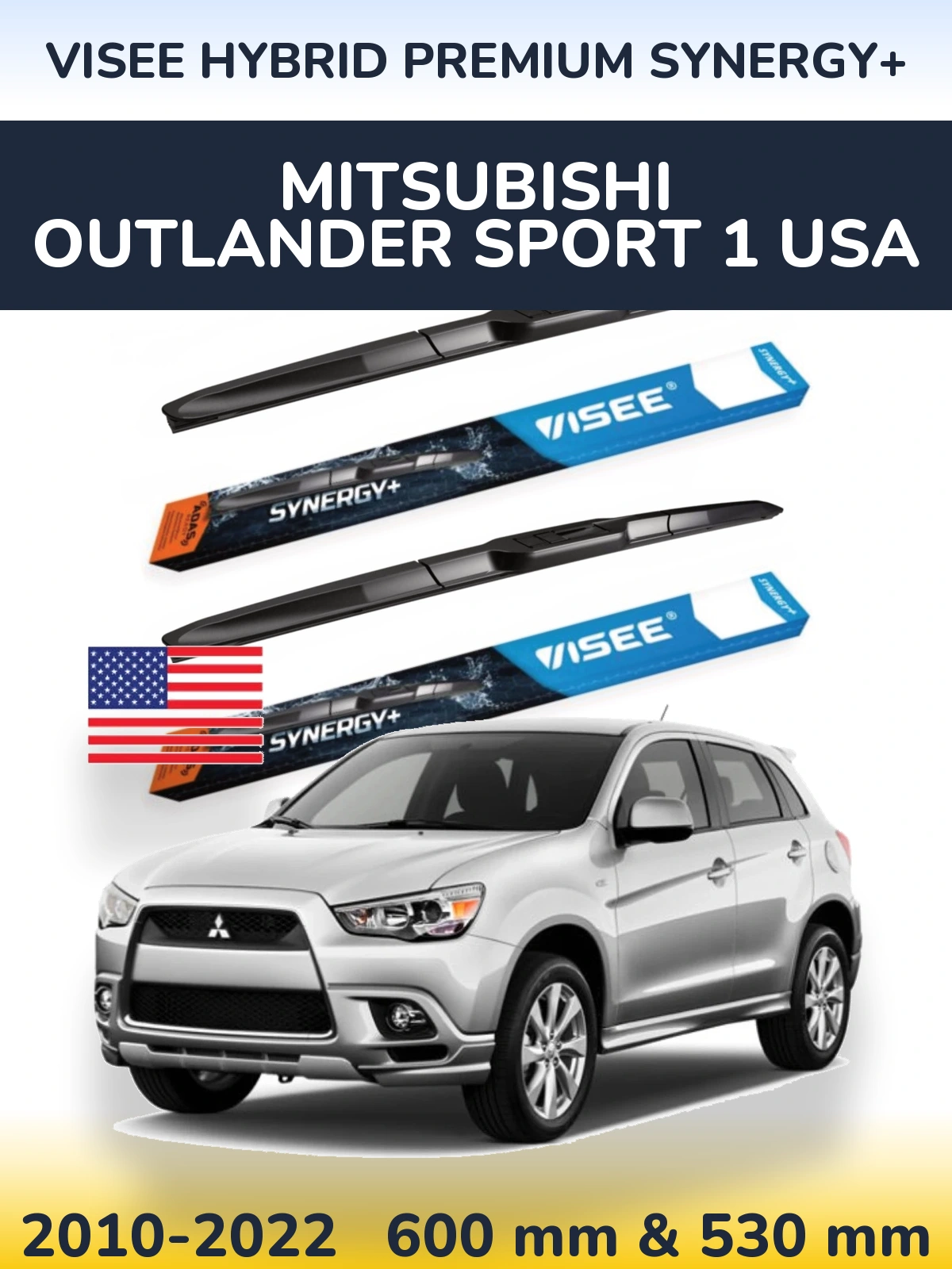 Ștergătoare VISEE HYBRID PREMIUM SYNERGY+ pentru Mitsubishi Outlander Sport 1 USA