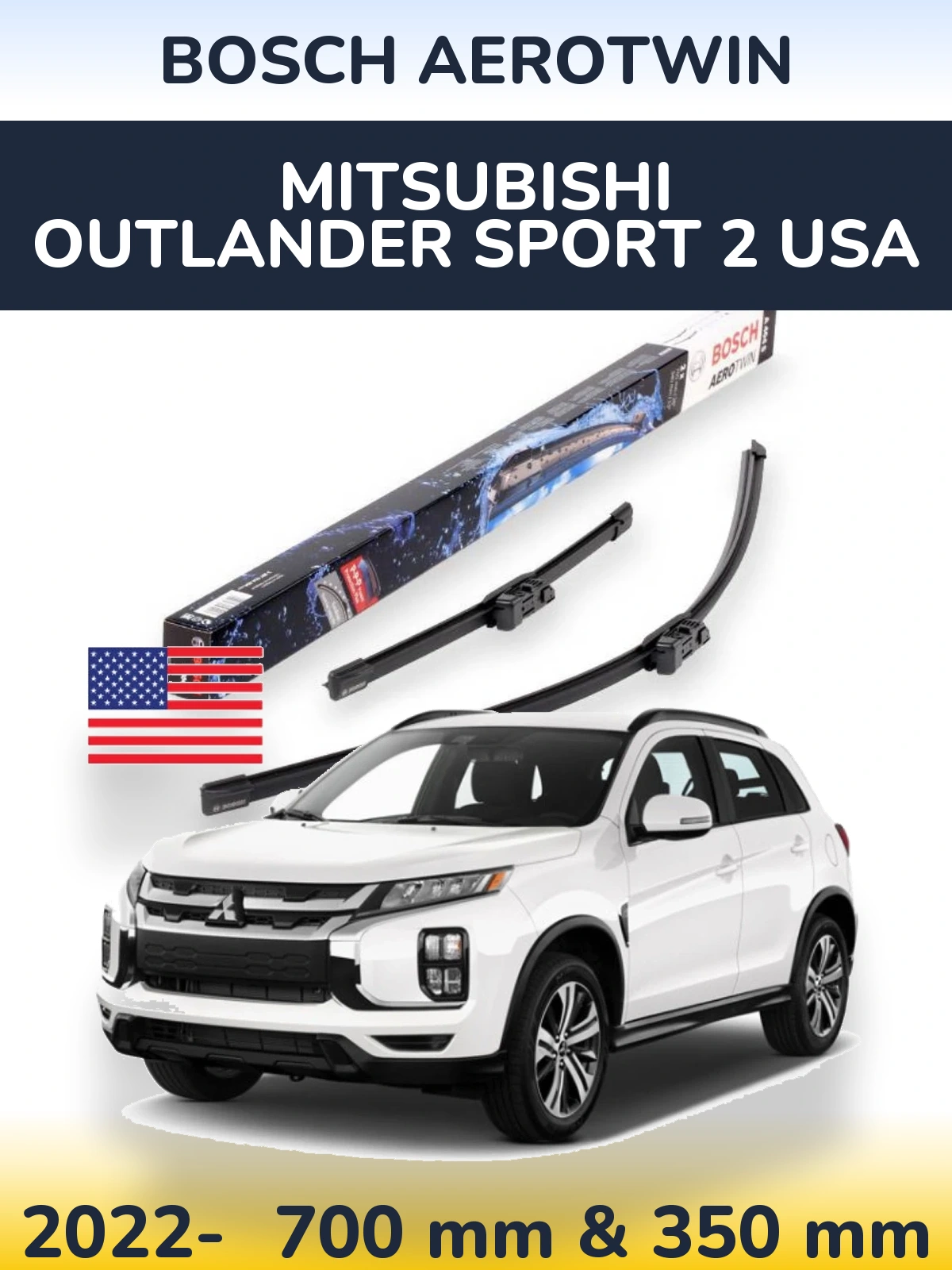 Ștergătoare BOSCH AeroTwin pentru Mitsubishi Outlander Sport 2 USA
